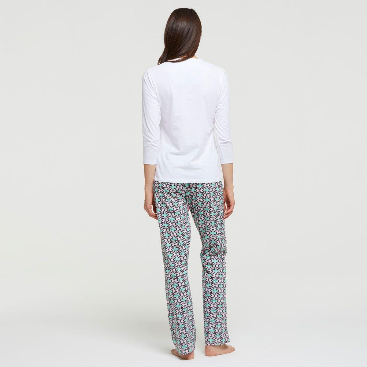 Pijama Pantalón Flavia Blanco Pompea-2