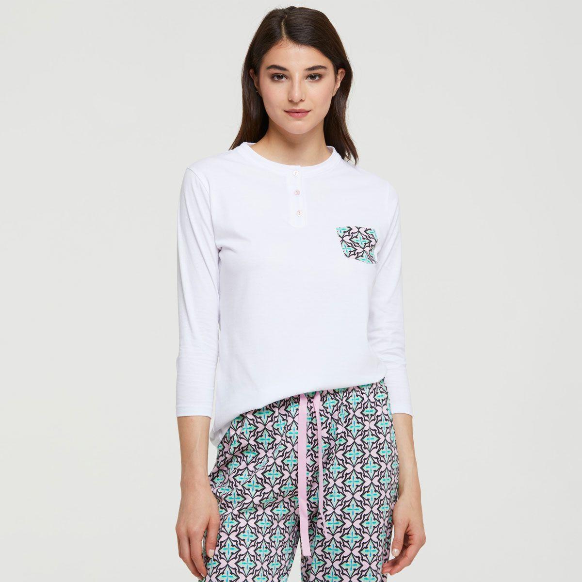 Pijama Pantalón Flavia Blanco Pompea-3