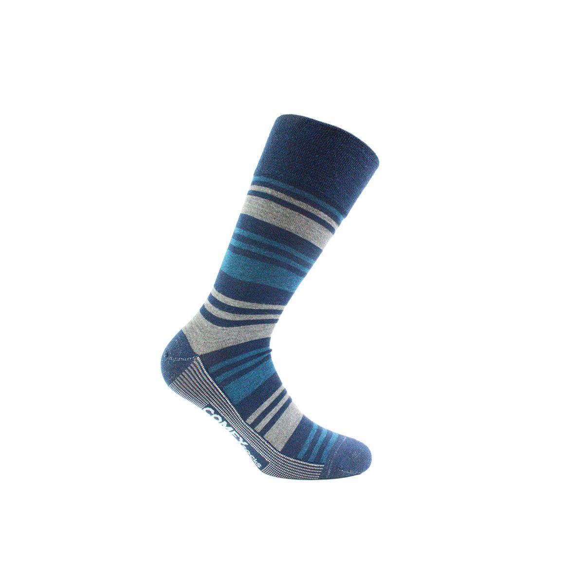 Calcetin Comfy Cobre + Bamboo Rayas Azul-0