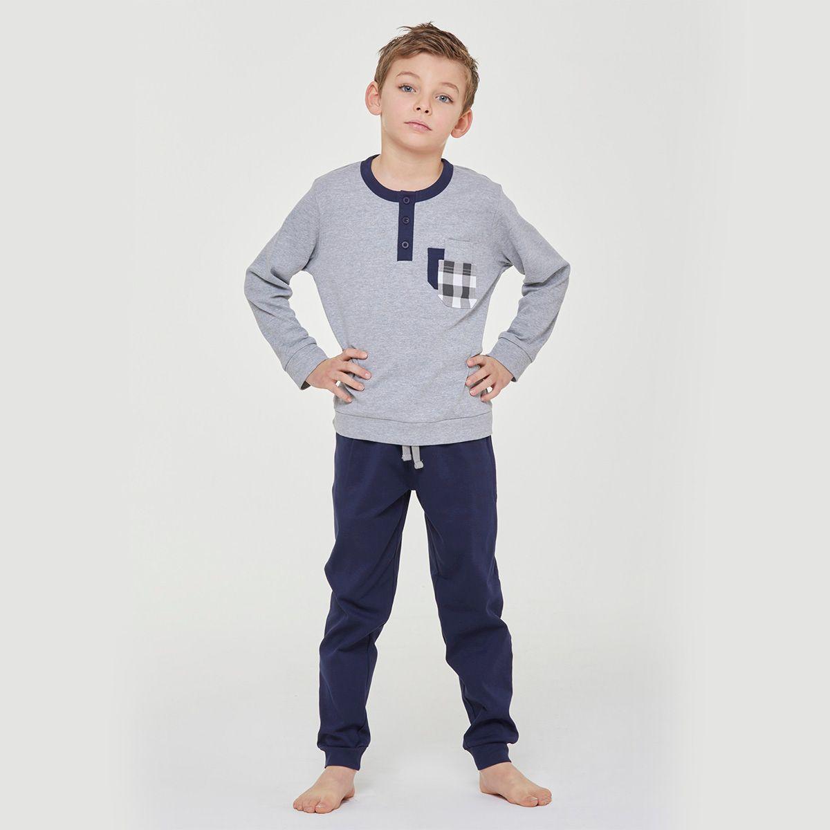 Pijama Algodon Willy Gris Pompea-0