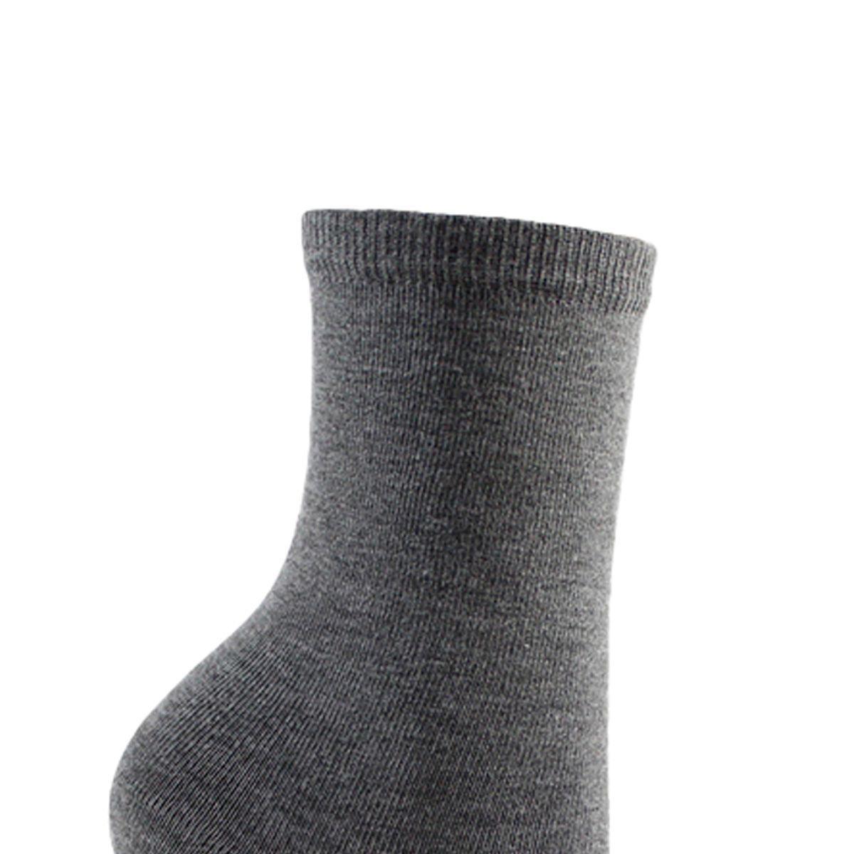 3 Pares Calcetín Bamboo Liso Largo 3/4 Gris-2
