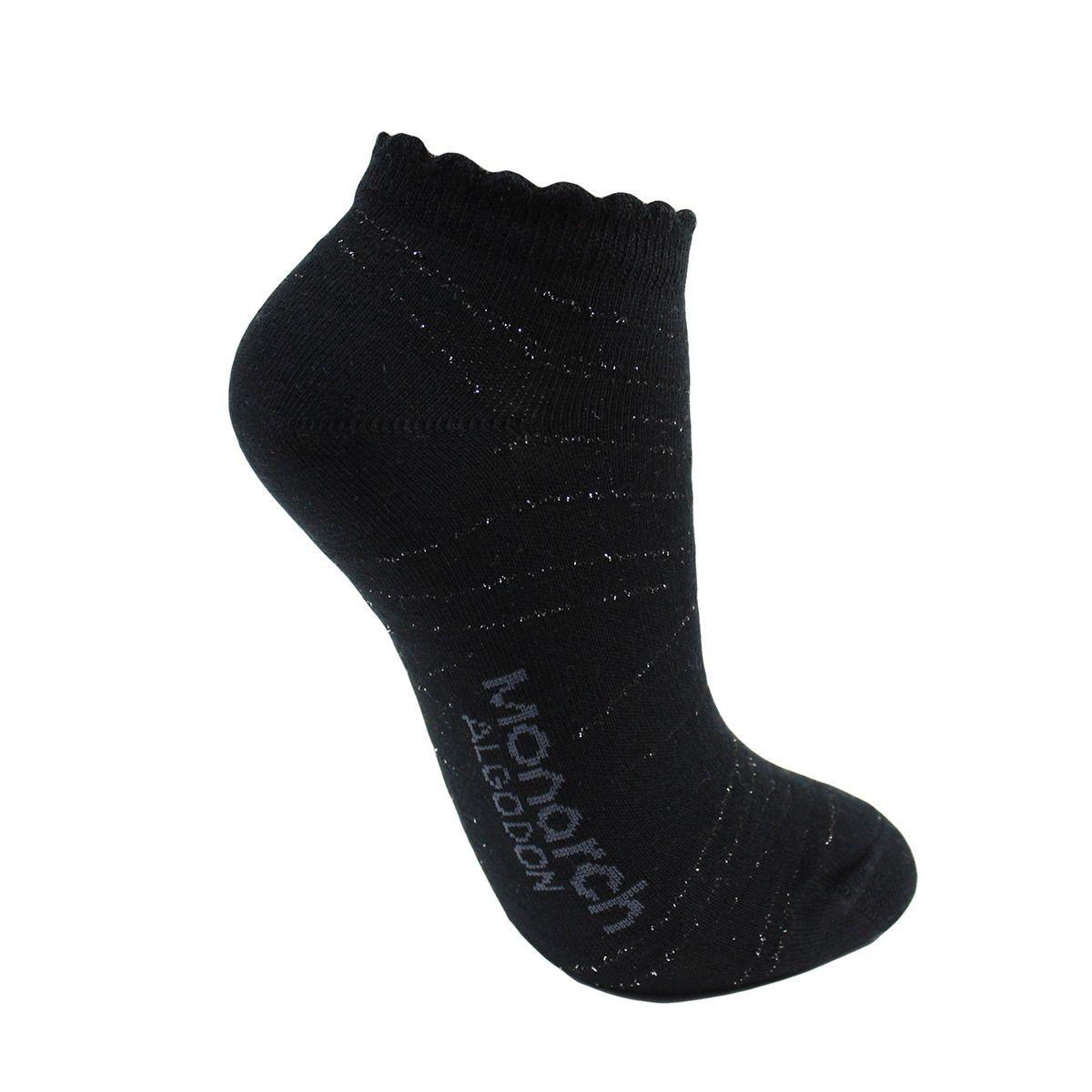 2 Pares Calcetín Algodón Brillos Largo 0/4 Negro-1