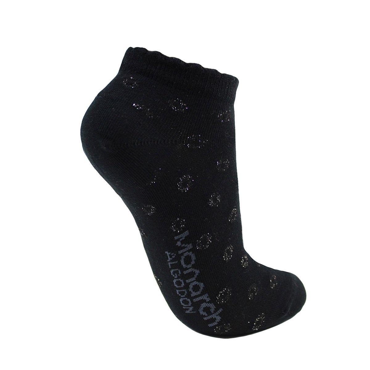2 Pares Calcetín Algodón Brillos Largo 0/4 Negro-2