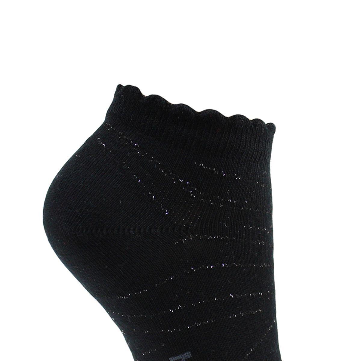 2 Pares Calcetín Algodón Brillos Largo 0/4 Negro-4