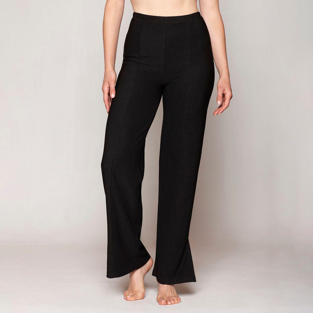 Leggings Acanalada Negro Lasst-2