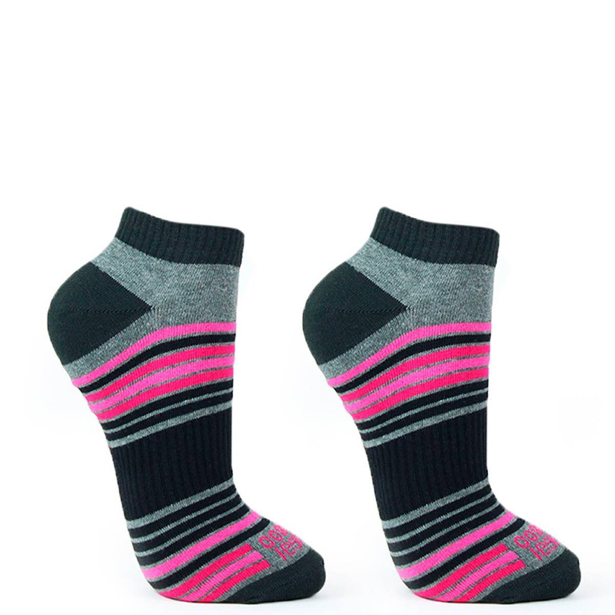 2 Pares Calcetin Bamboo + Coolmax Rayas Largo 0/4 Fucsia-0