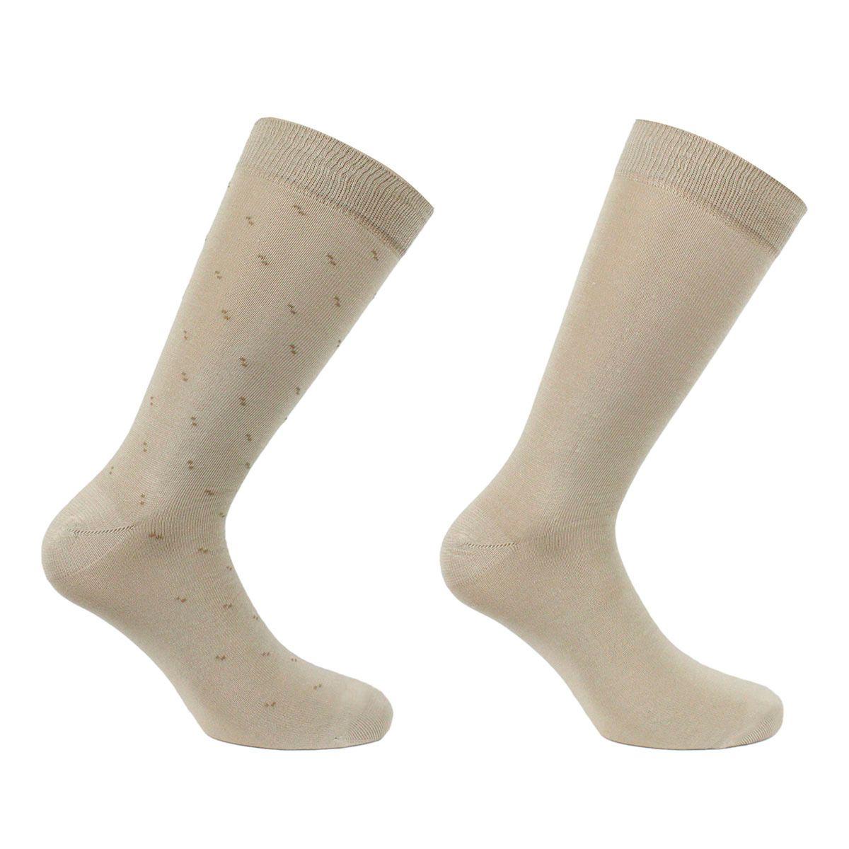 Bi-Pack Calcetin Hilo Diseño Beige-0