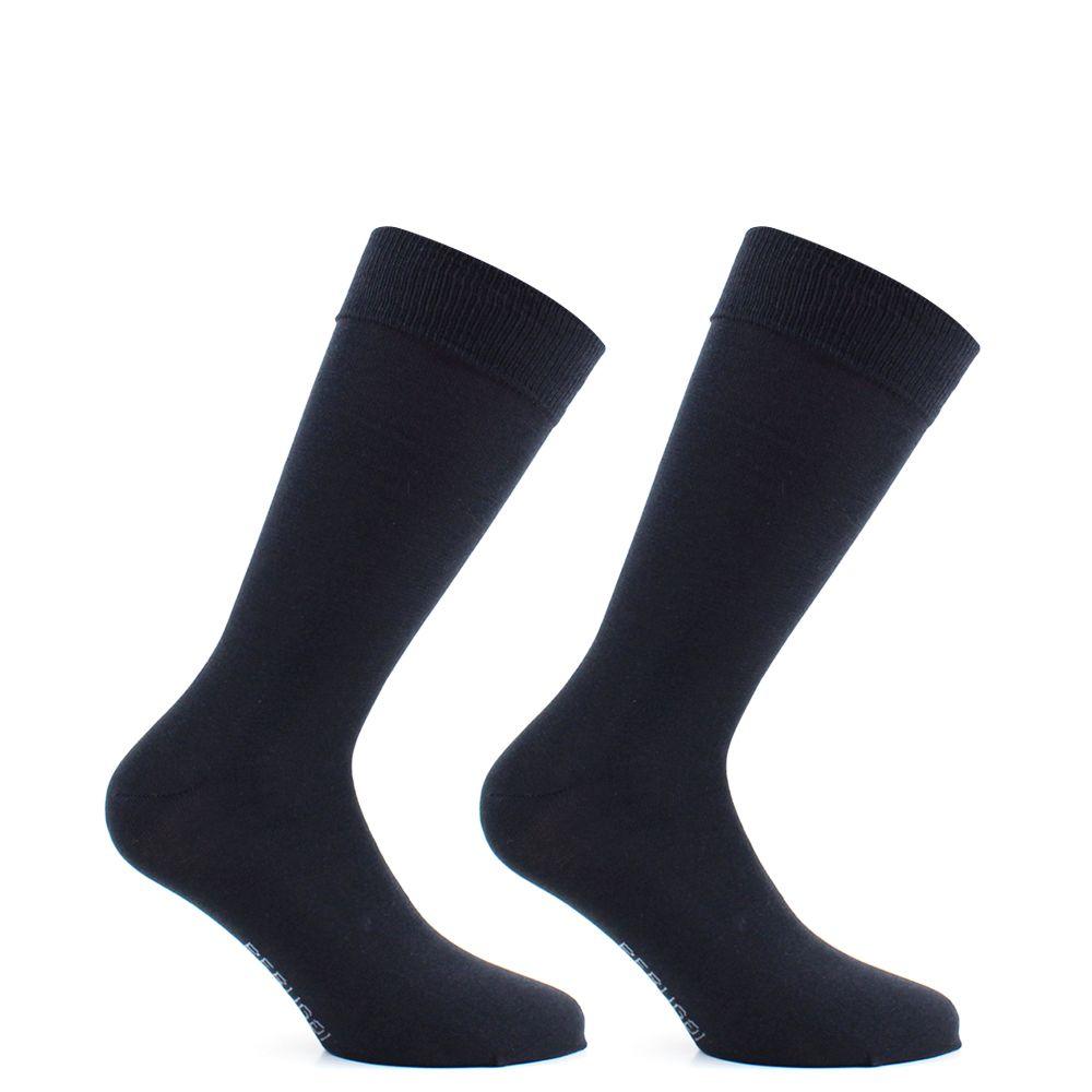 2 Pares Calcetin Algodón Sin Elastano Remallado 3/4 Azul-0