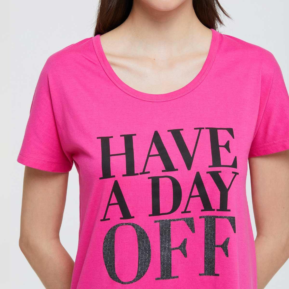 Pijama Camisola Giulia Magenta Pompea-4