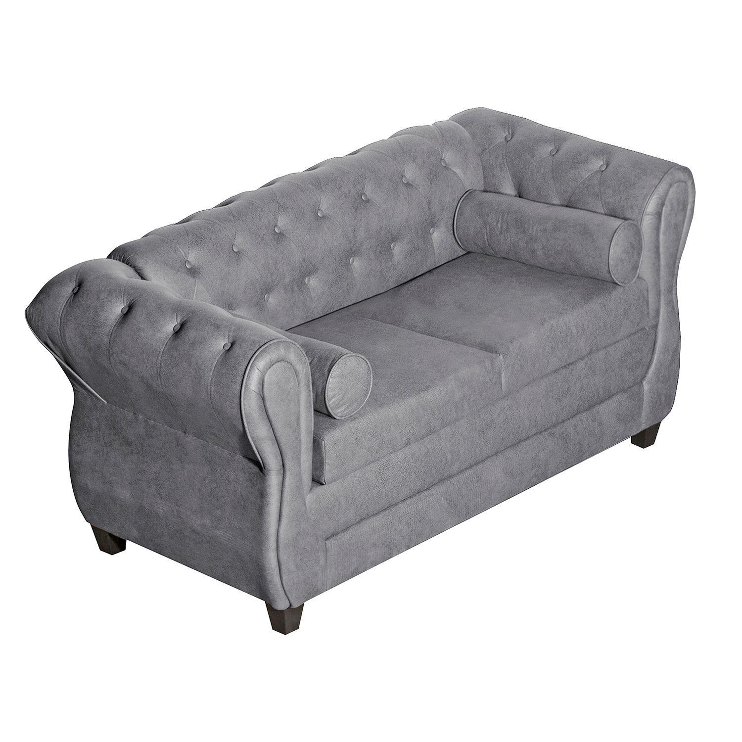 SOFÁ 2 CUERPOS CHESTERFIELD GRIS-2