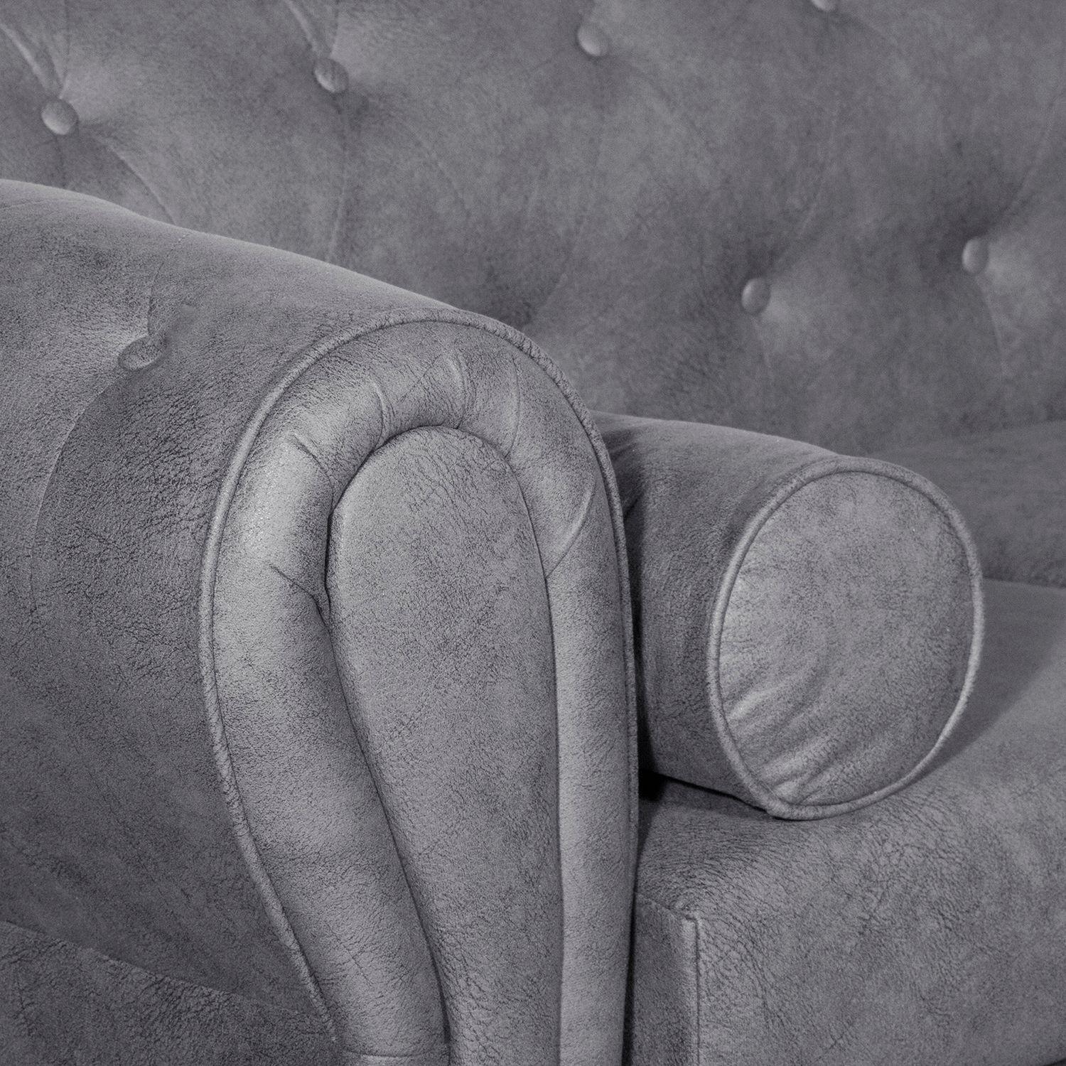 SOFÁ 2 CUERPOS CHESTERFIELD GRIS-4