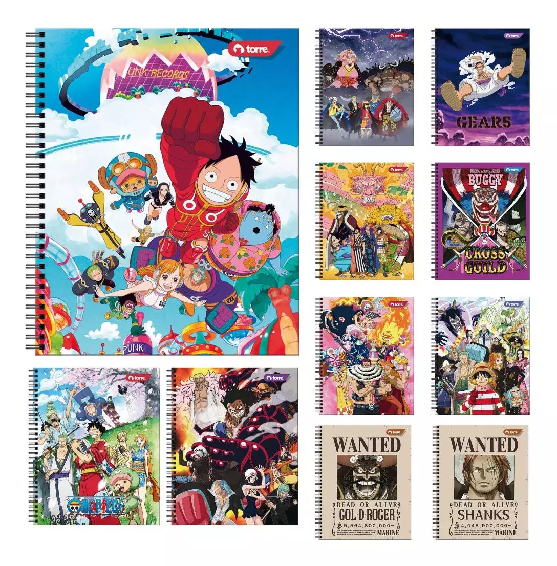 CUADERNO UNIVERSITARIO ONE PIECE 7MM 100 HJ COLON PACKx10-0