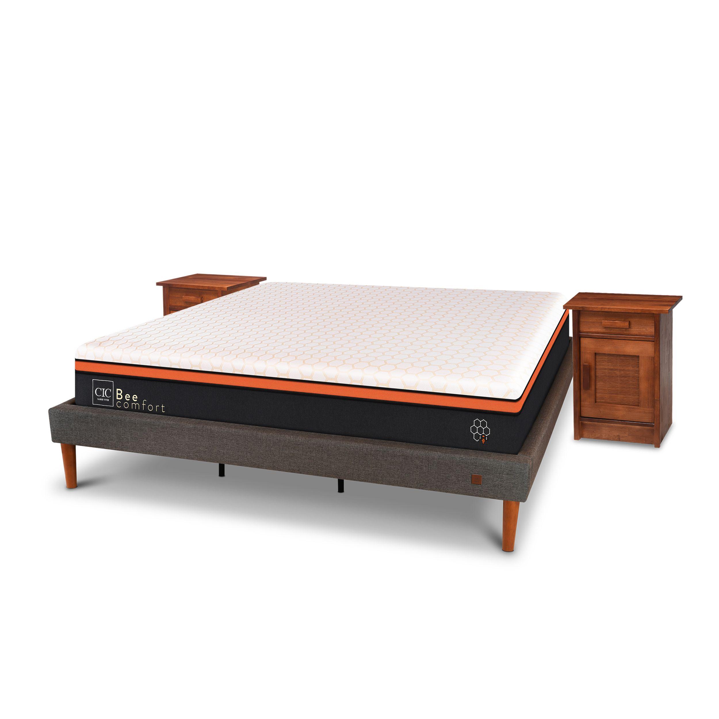 CAMA EUROPEA CURVE BEE COMFORT KING + VELADORES MILÁN-1