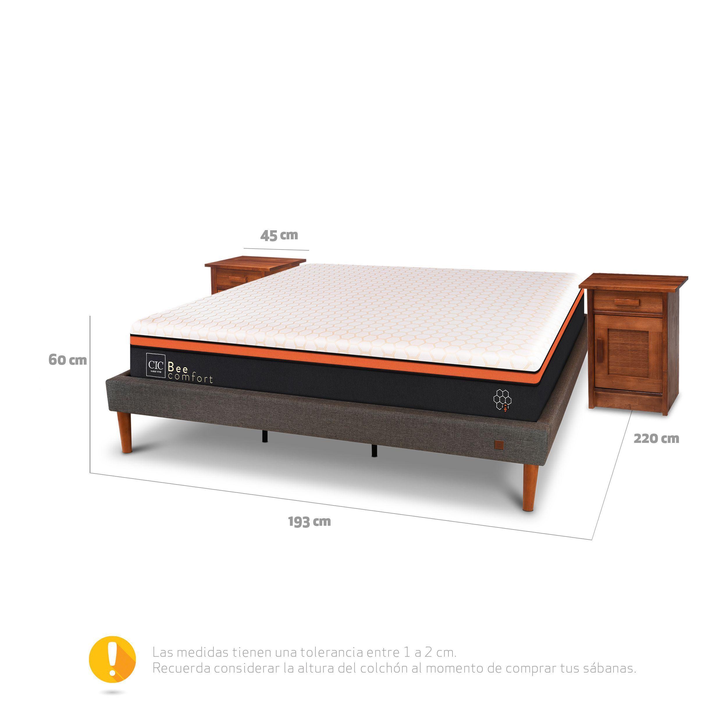 CAMA EUROPEA CURVE BEE COMFORT KING + VELADORES MILÁN-2