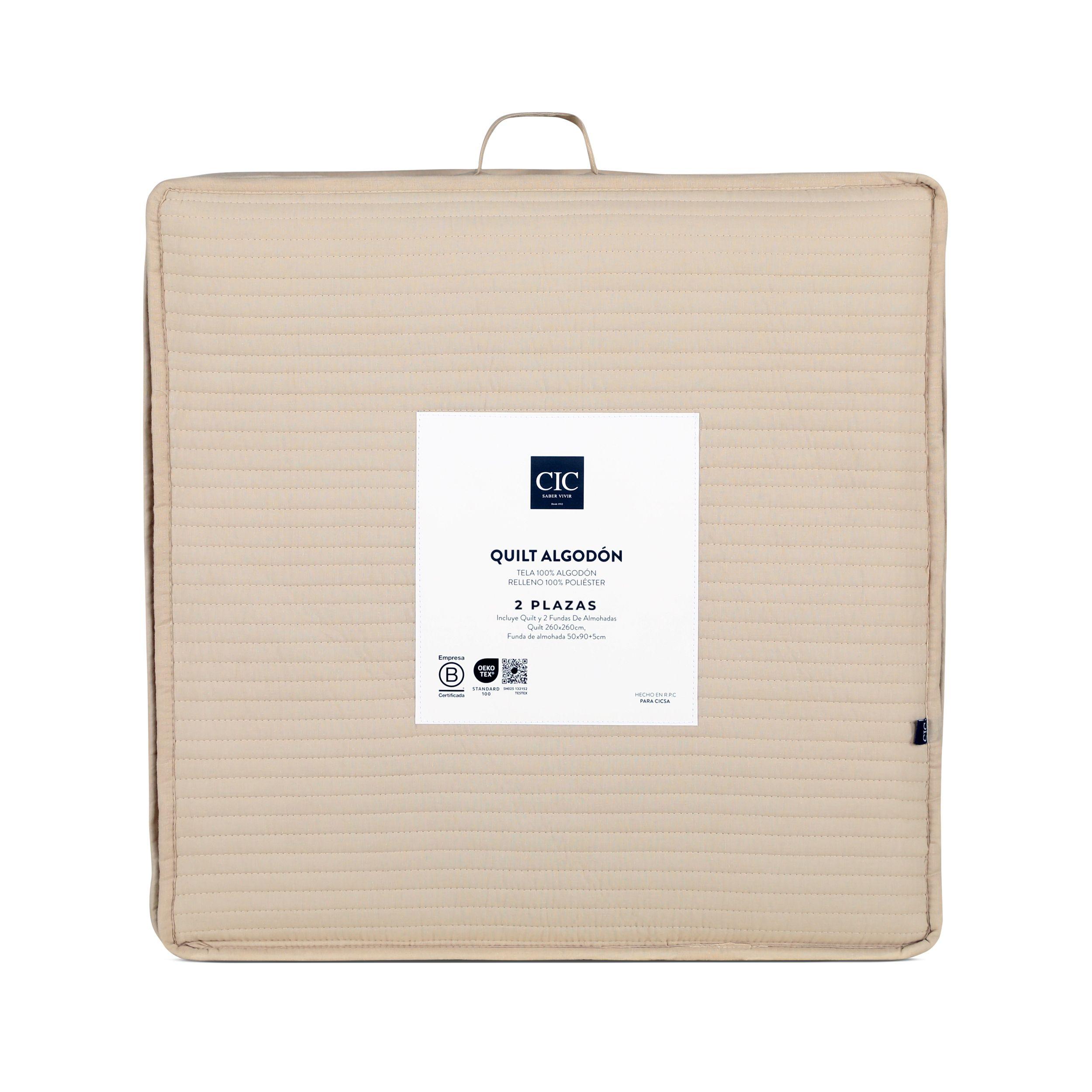 QUILT ALGODON TAUPE 2P-6