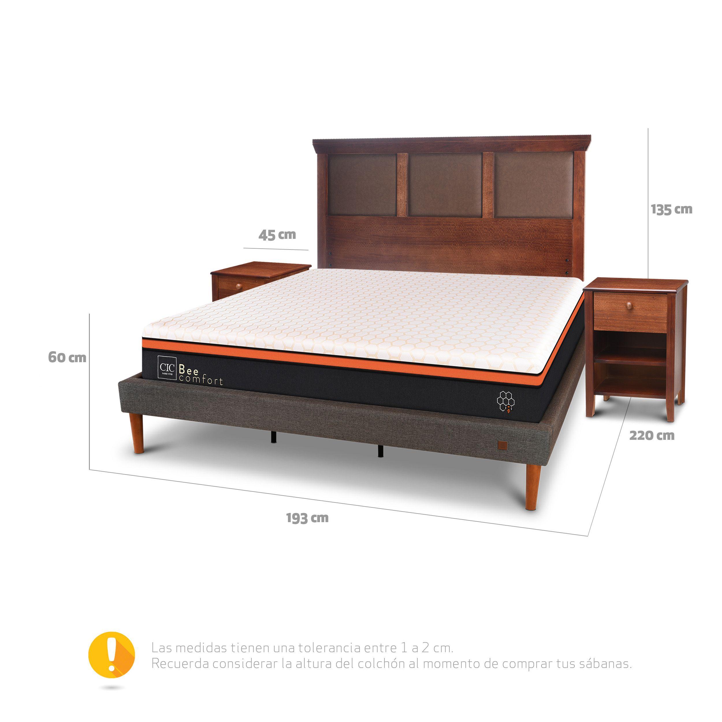CAMA EUROPEA CURVE BEE COMFORT KING NEW TORINO S/T-2