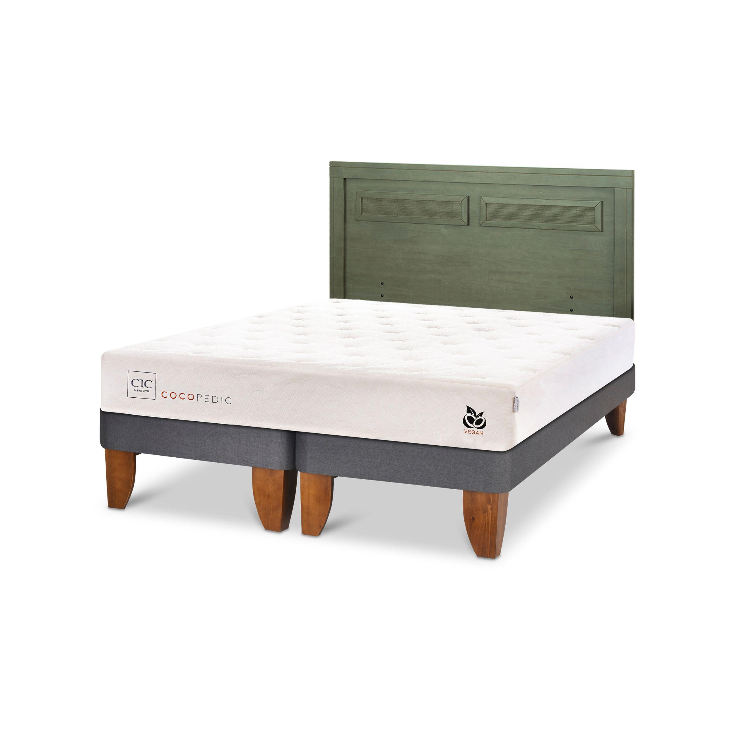 CAMA EUROPEA COCOPEDIC 2 PLAZAS + RESPALDO MILAN OLIVO-1