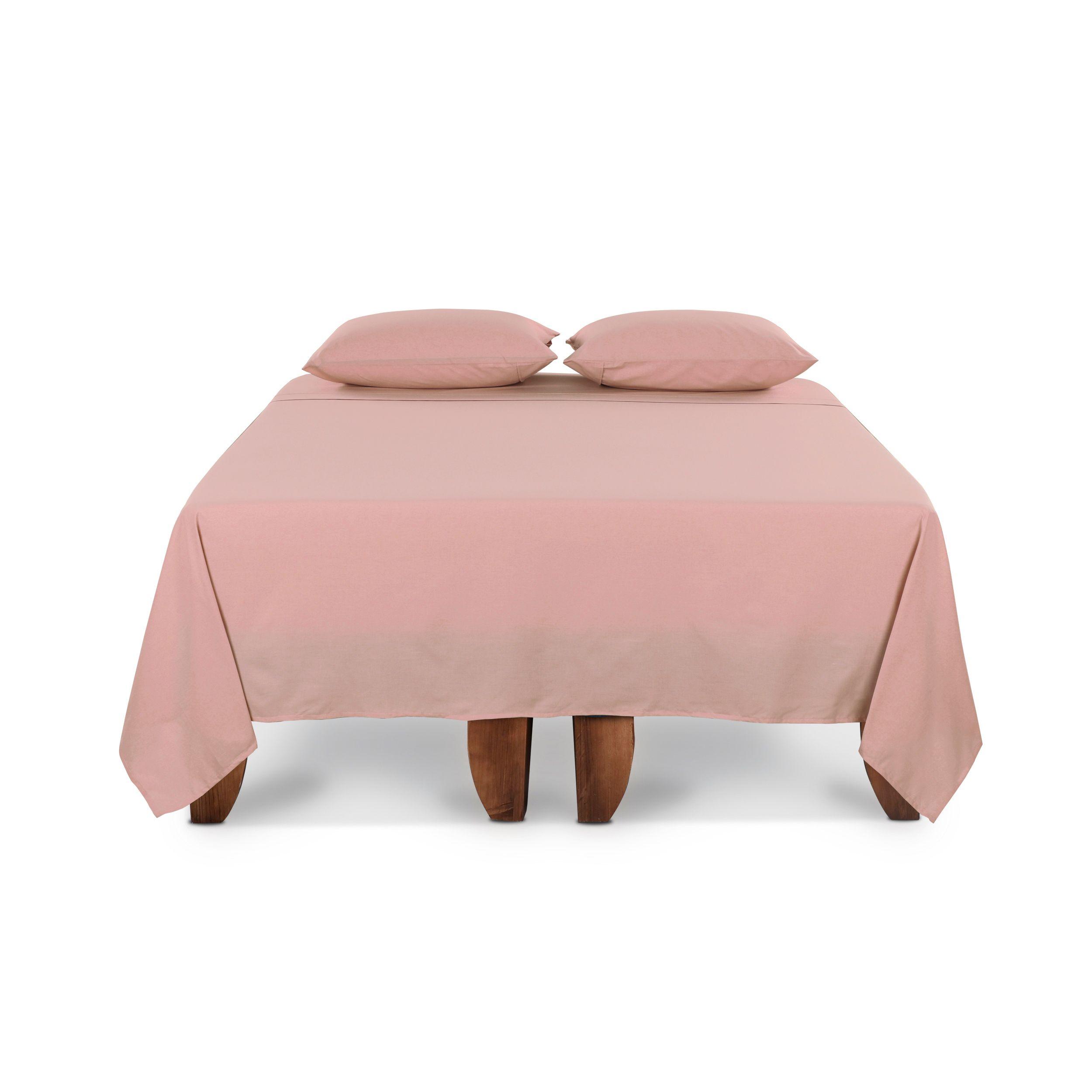 SET SABANAS LISAS 180H ROSA SGL-5