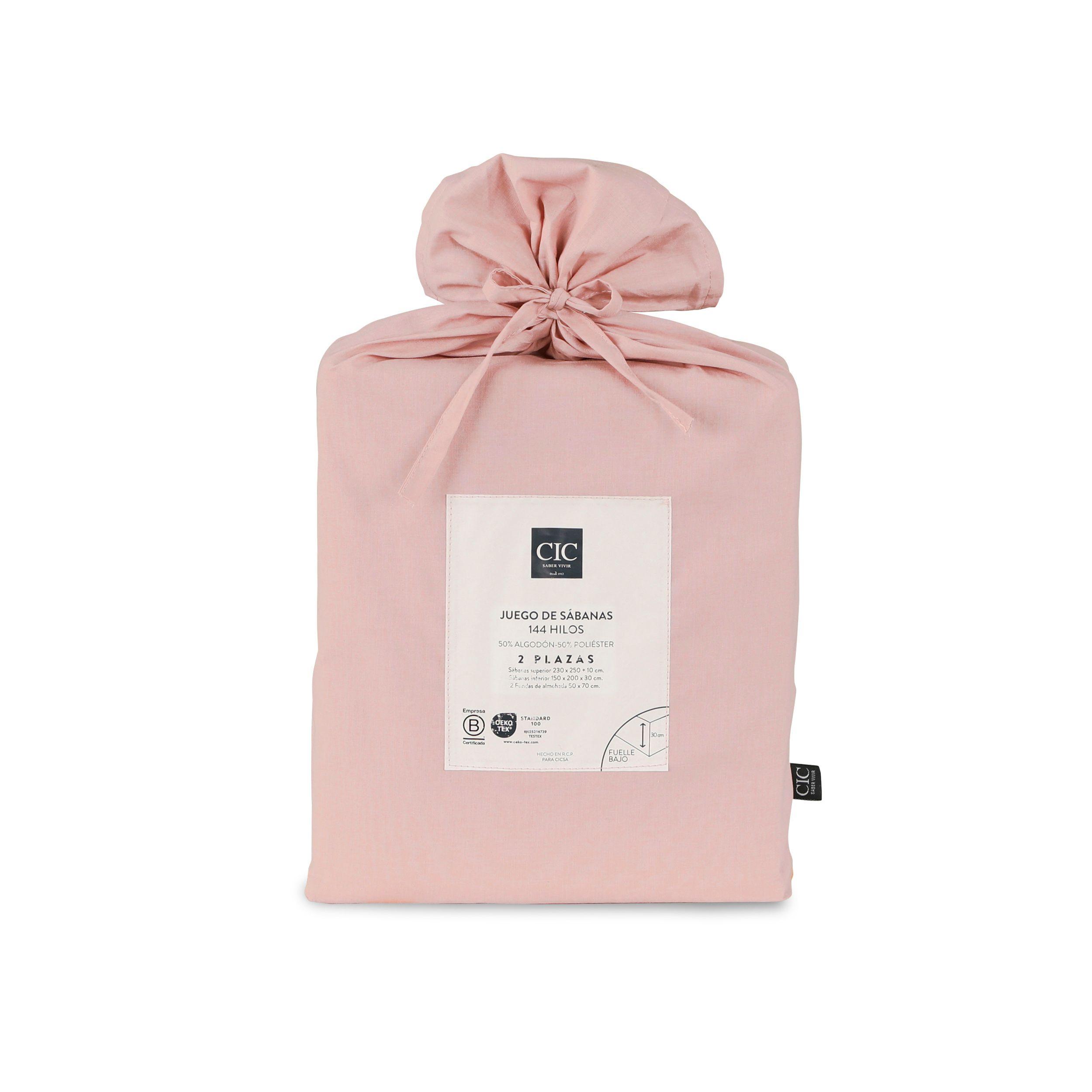 SET SABANAS LISAS 180H ROSA SGL-7
