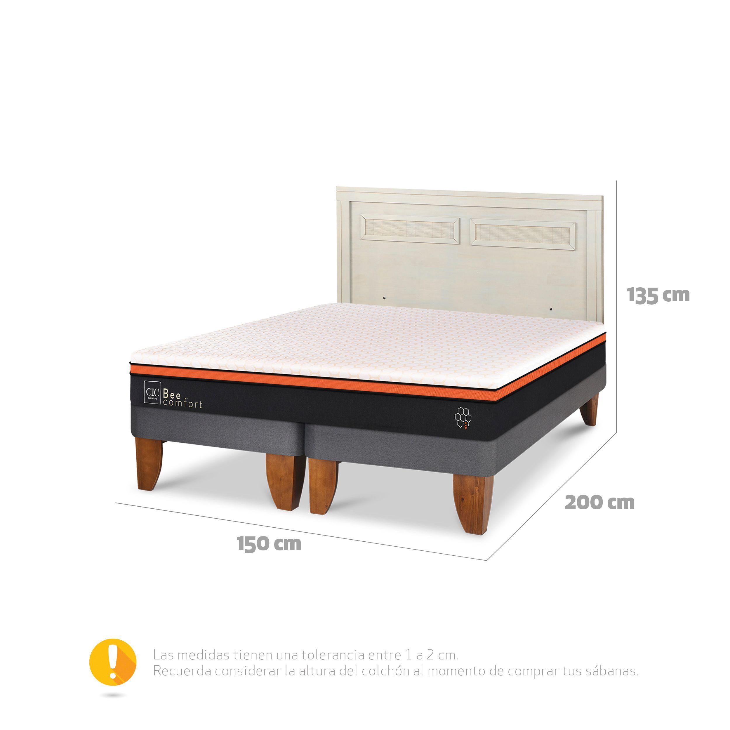 CAMA EUROPEA BEECOMFORT 2 PLAZAS + RESPALDO MILAN ALPINO-2
