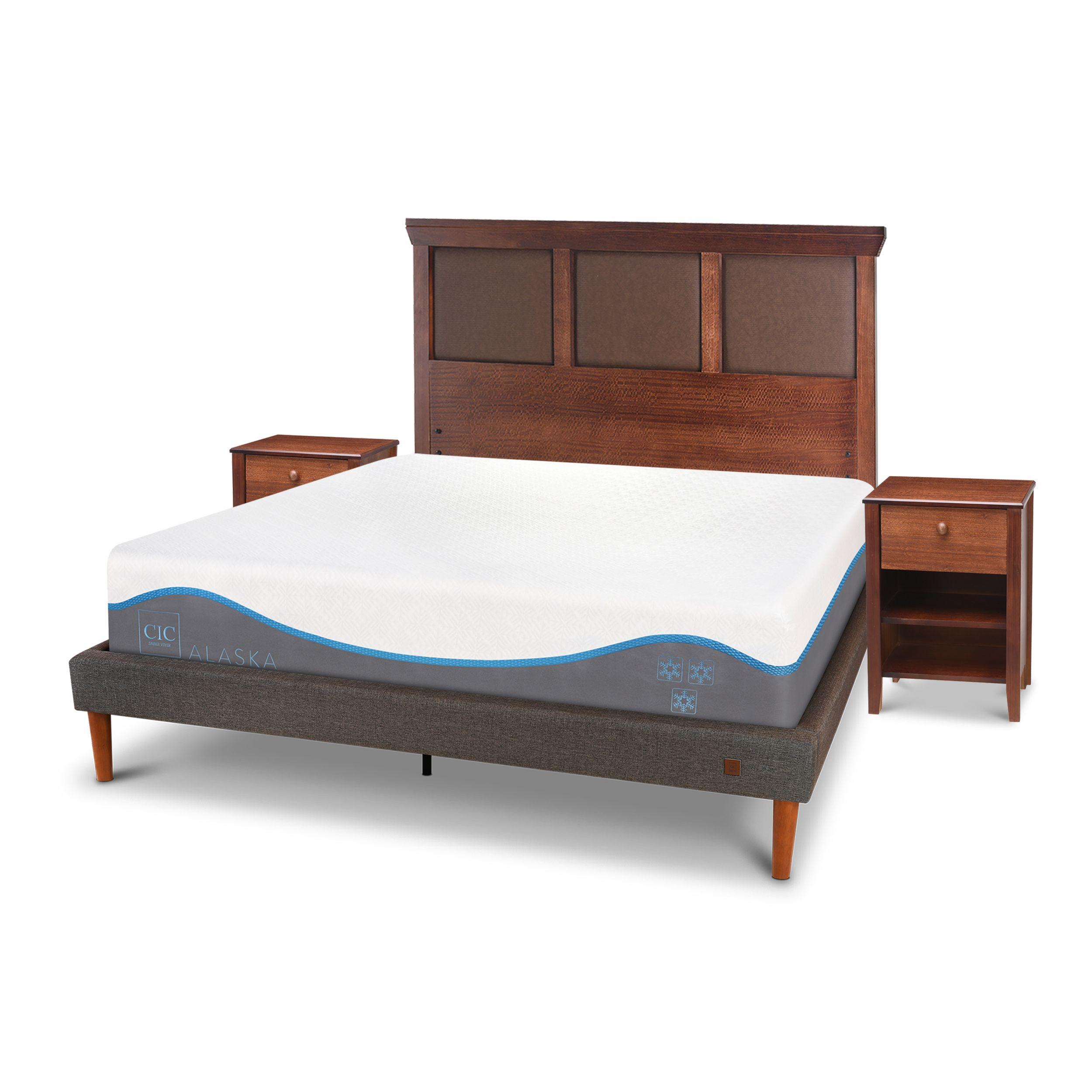 CAMA EUROPEA CURVE ALASKA 2 PLAZAS + SET TORINO CARAMEL-1