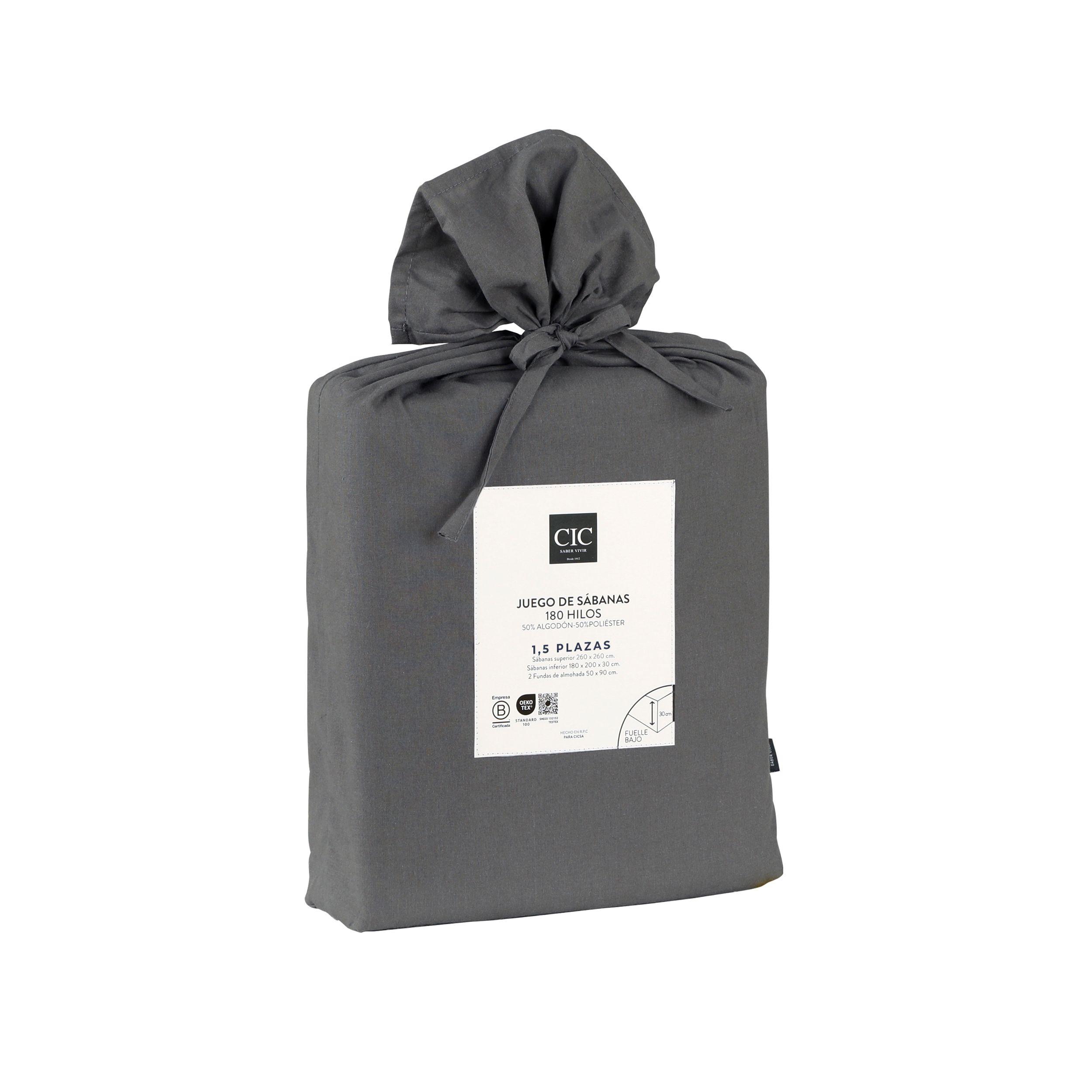 SET SABANAS LISAS 180H GRIS SGL-4