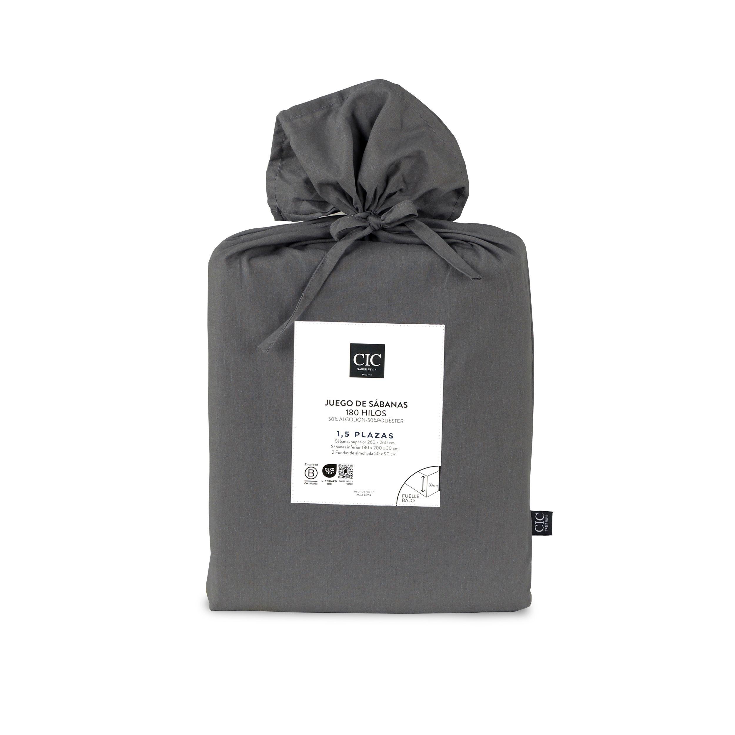 SET SABANAS LISAS 180H GRIS SGL-5