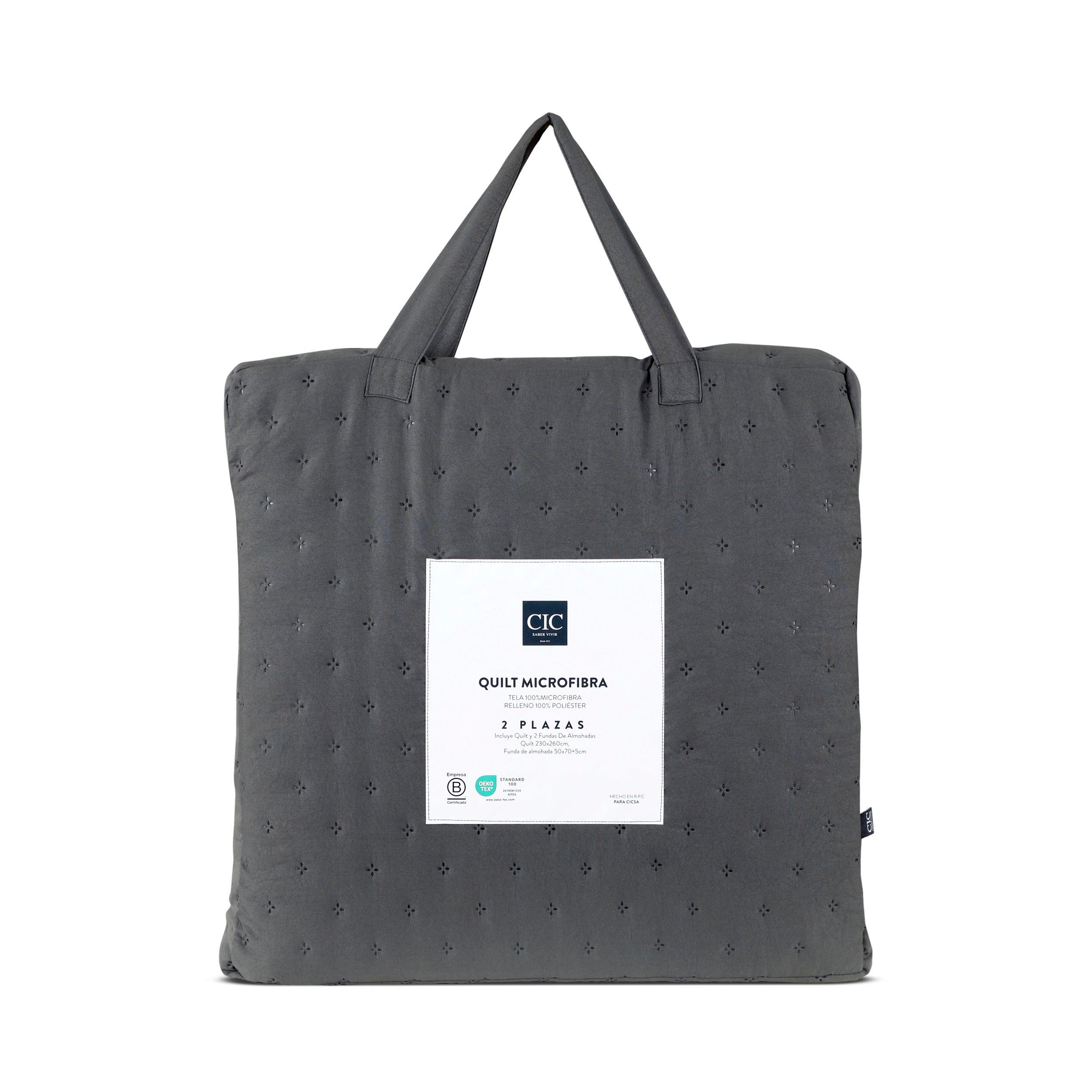 QUILT MICROFIBRA GRIS 2P-6