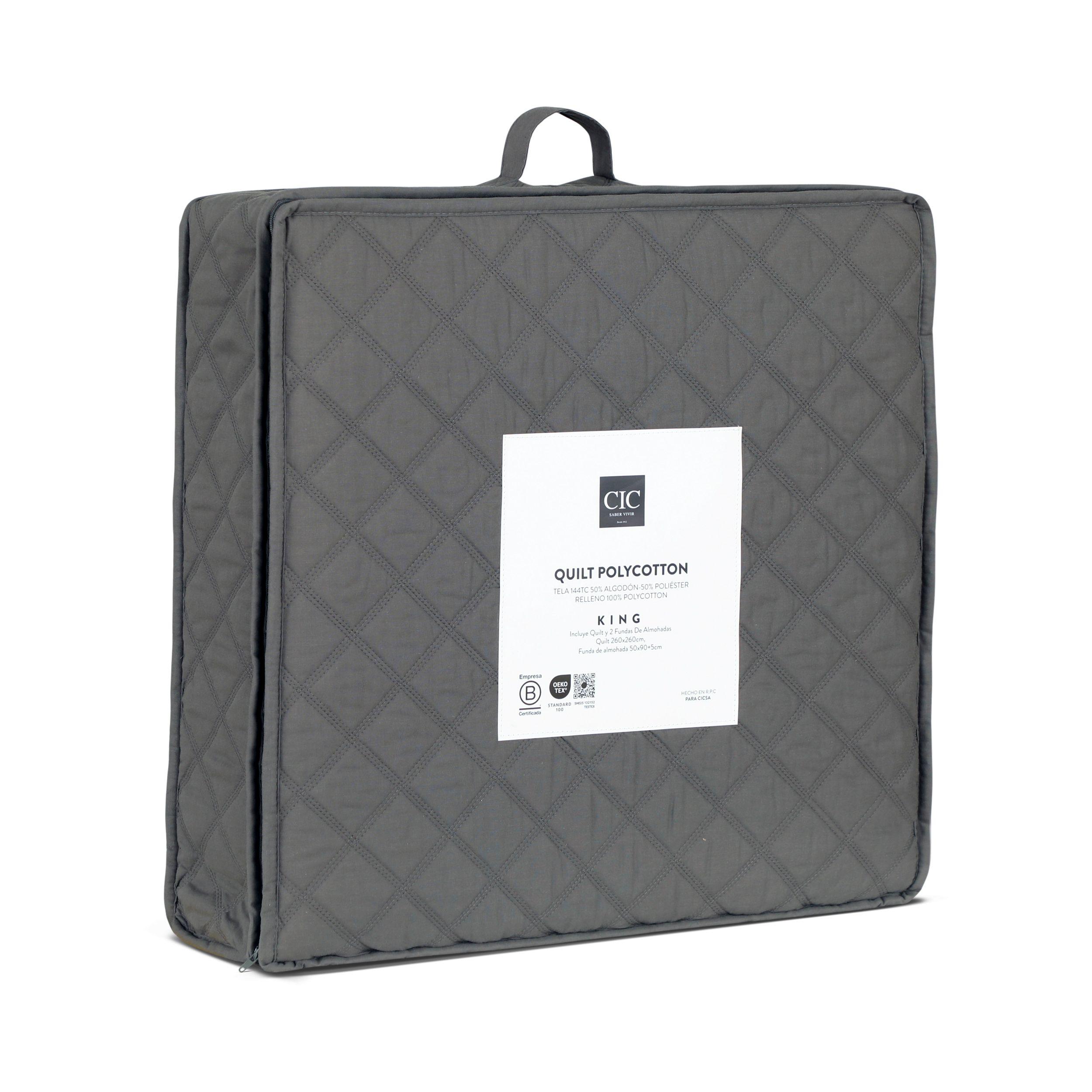 QUILT POLYCOTTON GRIS KING-5