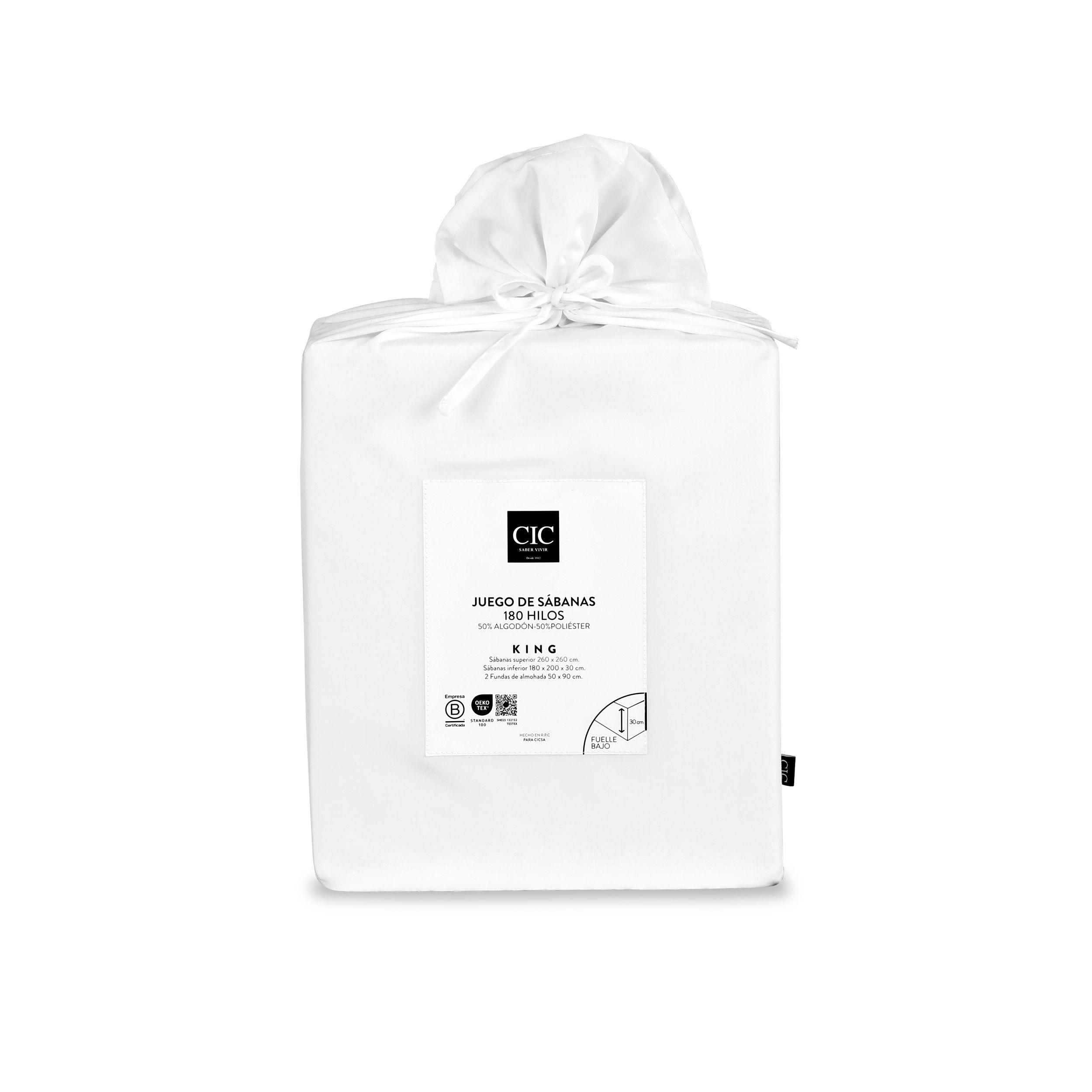 SET SABANAS LISAS 180H BLANCO KING-9
