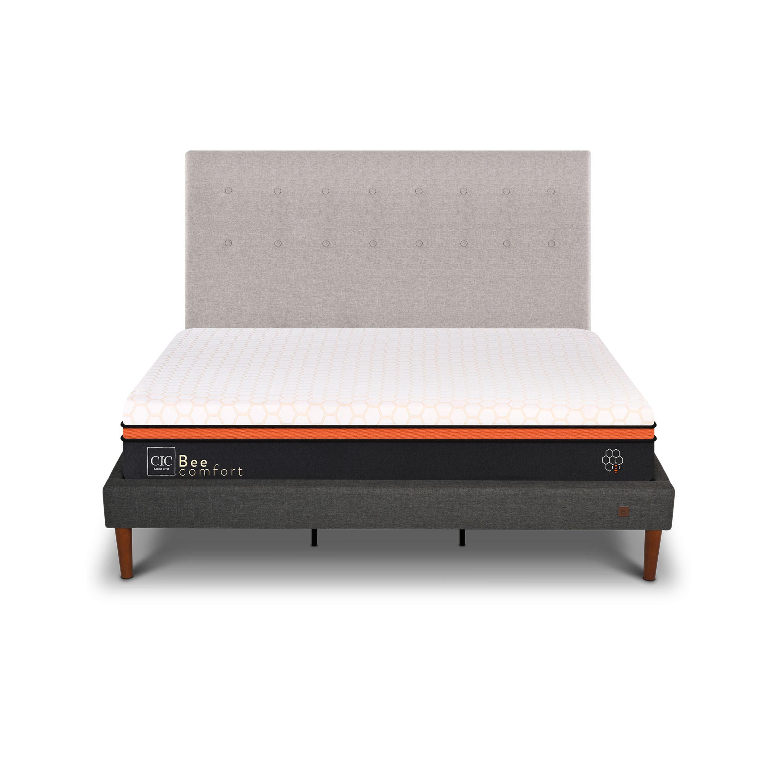 CAMA EUROPEA CURVE BEE COMFORT KING + RESPALDO TIGRIS-0