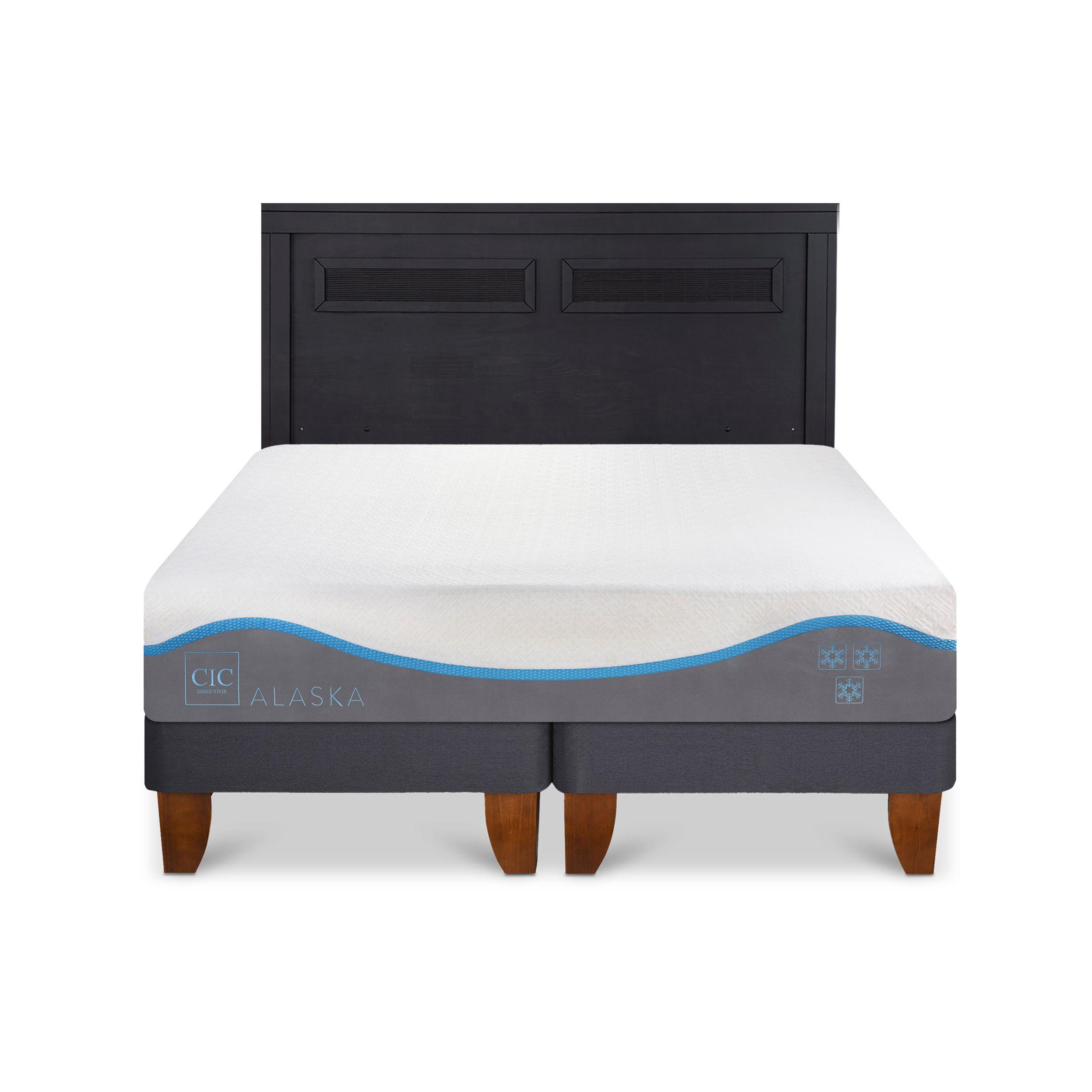 CAMA EUROPEA ALASKA 2 PLAZAS + RESPALDO MILAN NEGRO-0