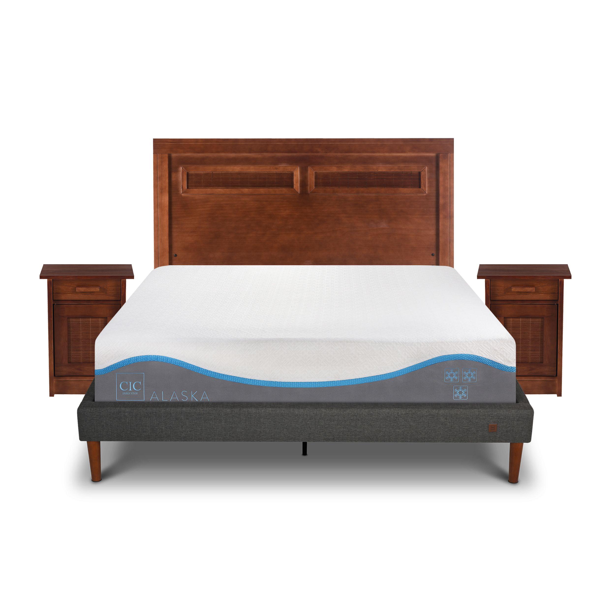 CAMA EUROPEA CURVE ALASKA 2 PLAZAS + SET MILAN CARAMEL-0