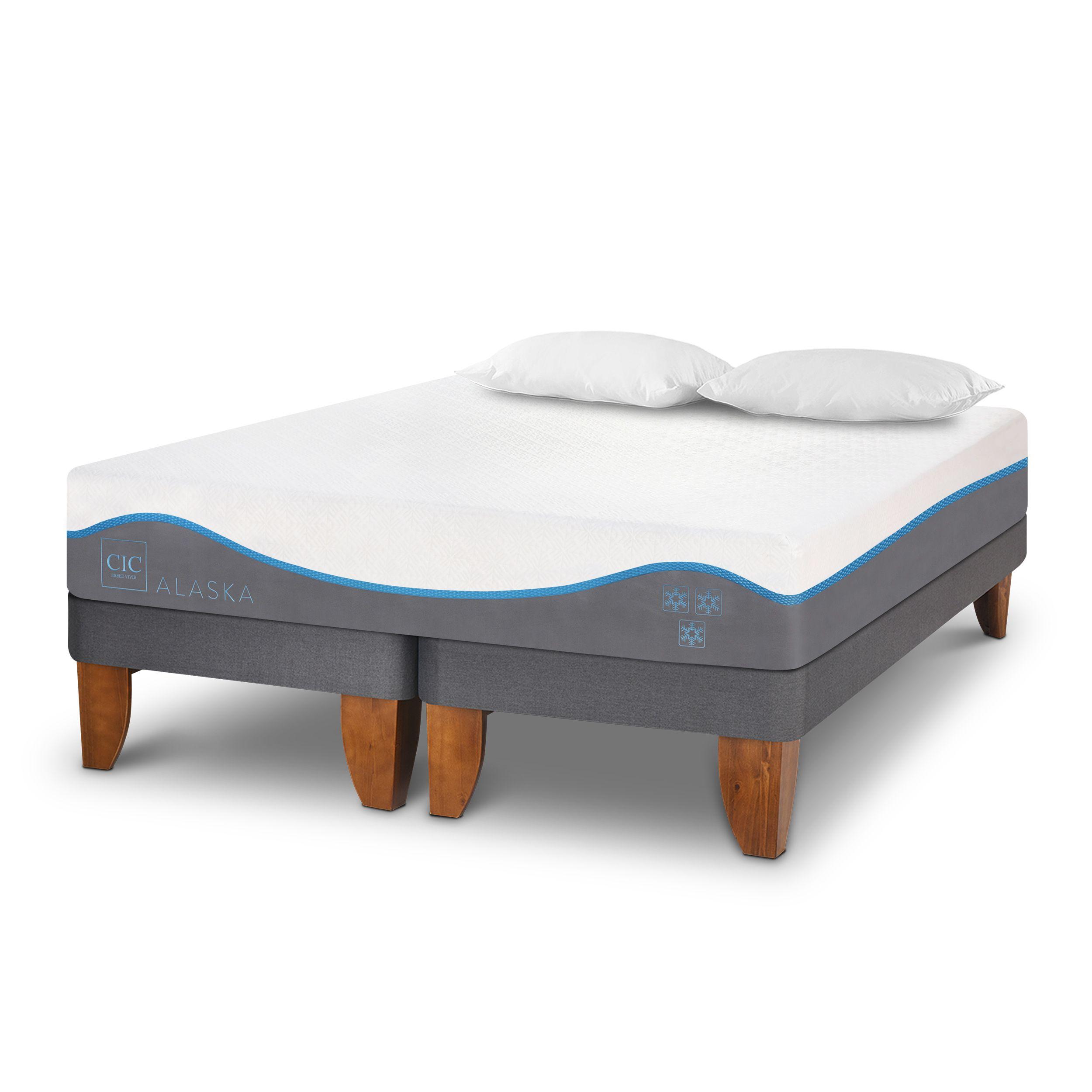 CAMA EUROPEA ALASKA 2 PLAZAS + ALMOHADAS VISCOELÁSTICAS-1