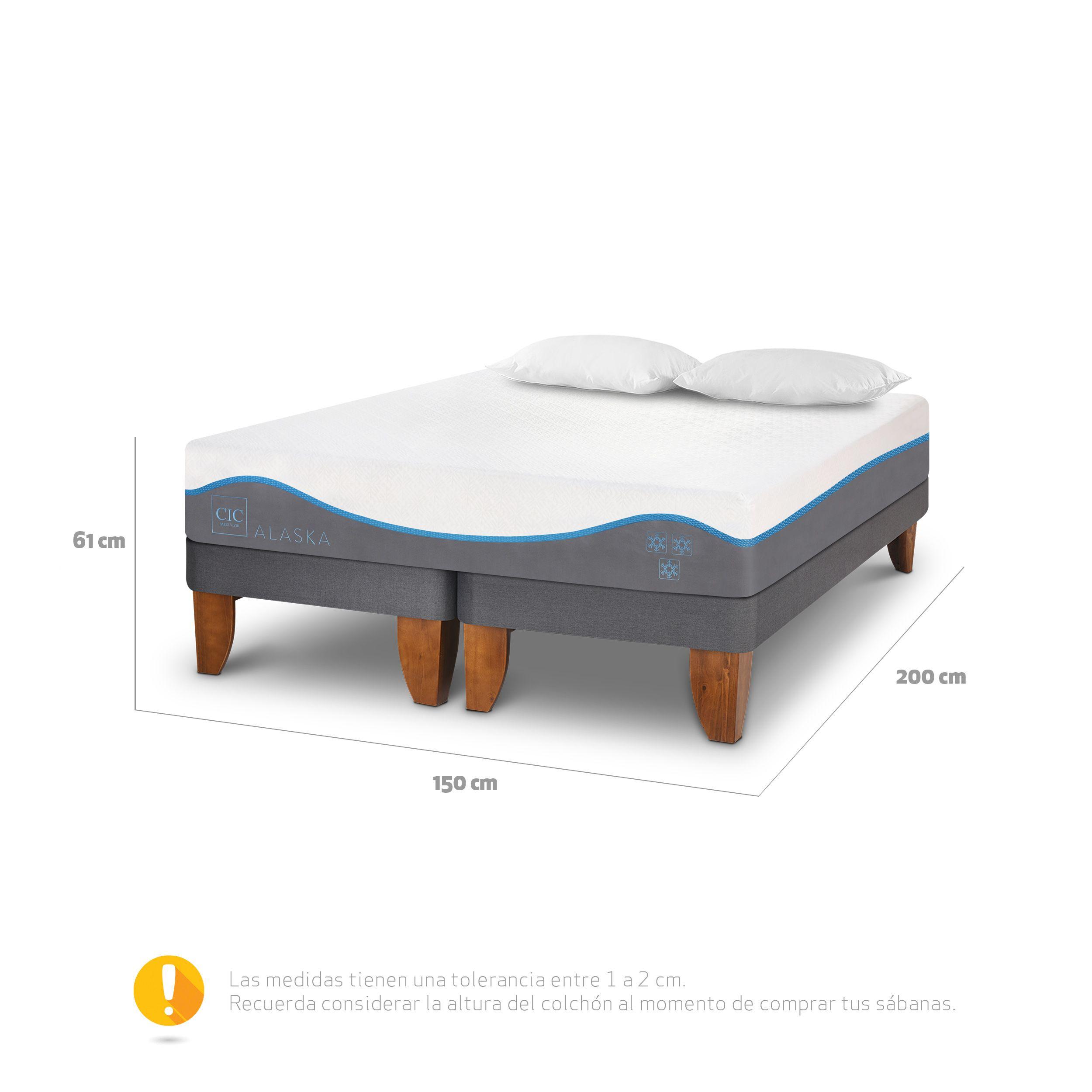 CAMA EUROPEA ALASKA 2 PLAZAS + ALMOHADAS VISCOELÁSTICAS-2