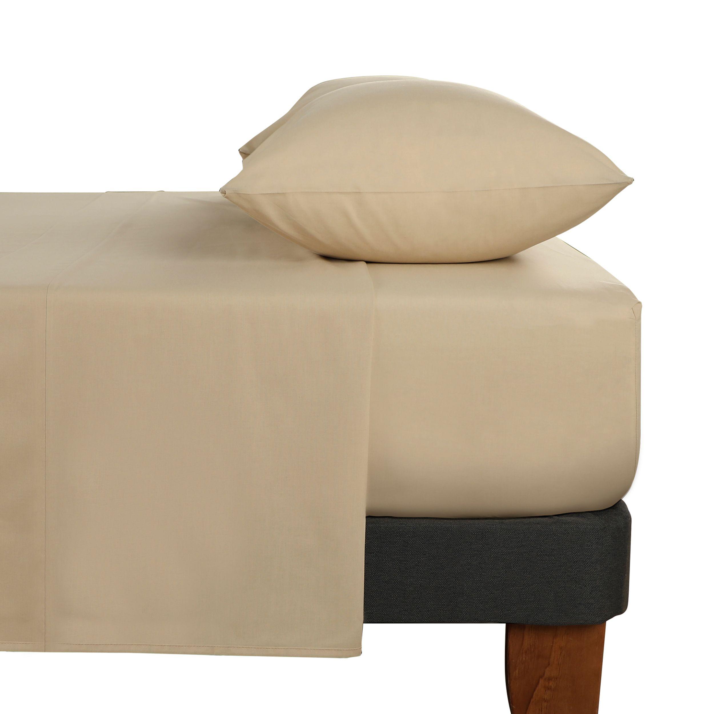 SET SABANAS LISAS 144H TAUPE SGL-0