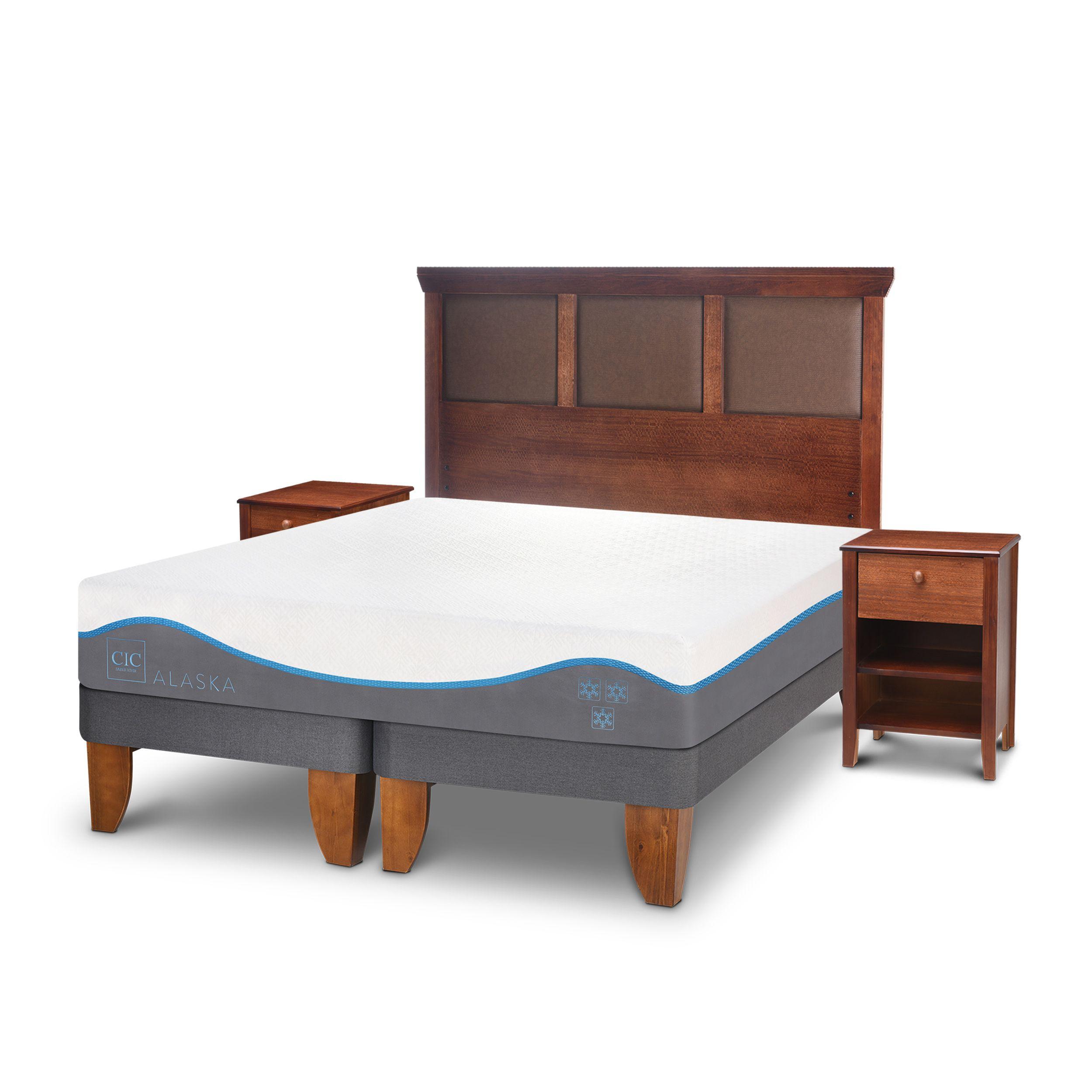 CAMA EUROPEA ALASKA 2 PLAZAS + SET TORINO CARAMEL-1