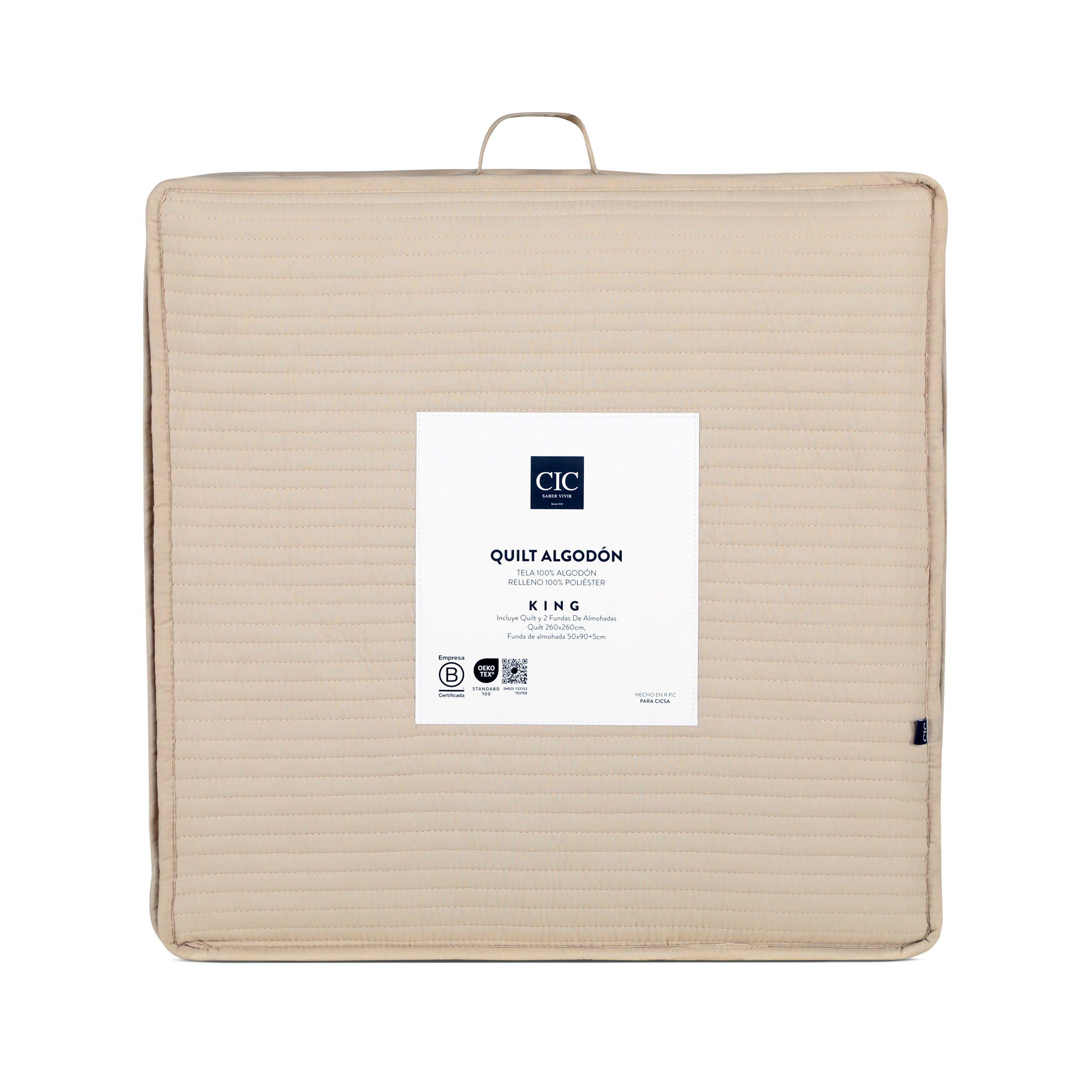 QUILT ALGODON TAUPE KING-6