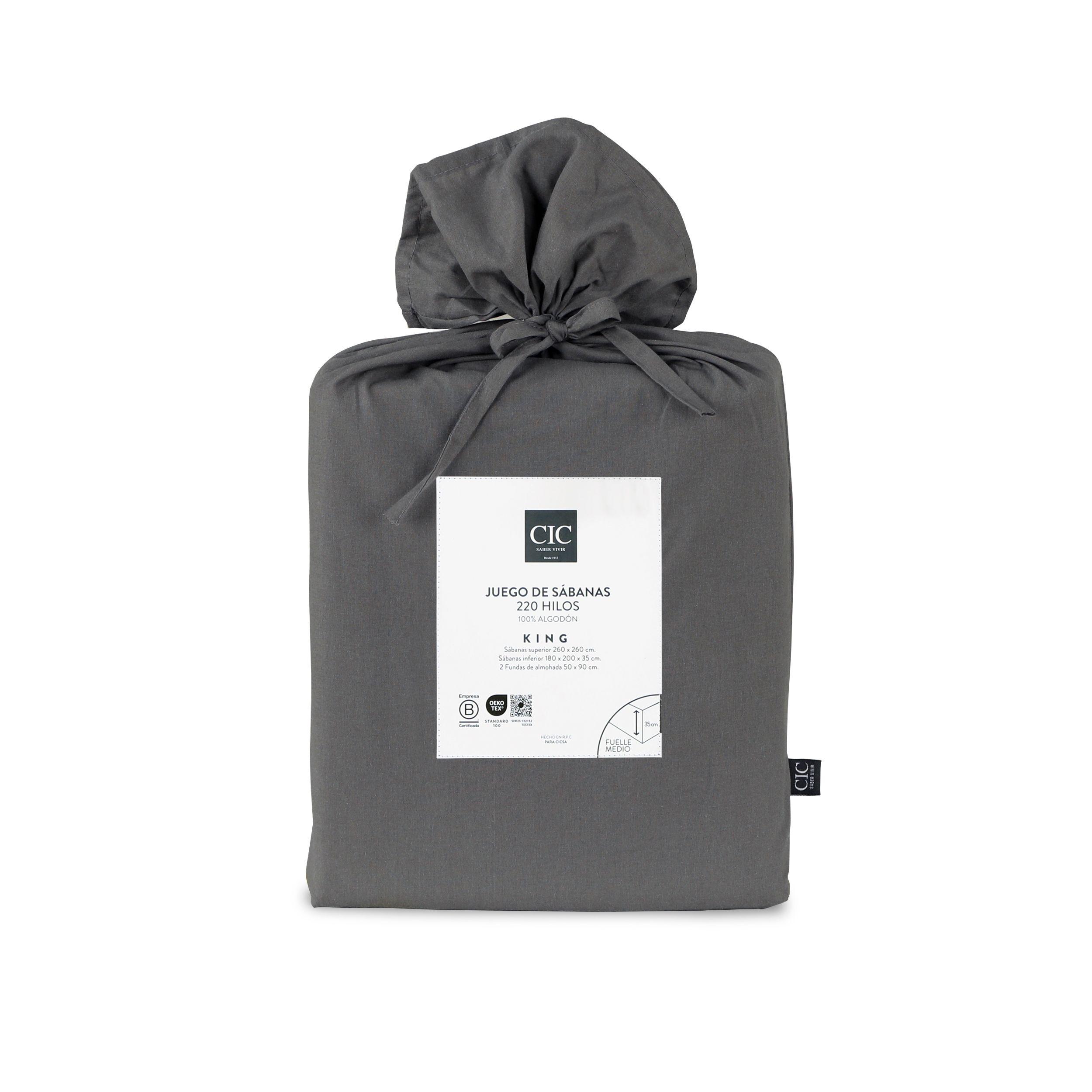 SET SABANA LISAS 220H GRIS KING-8
