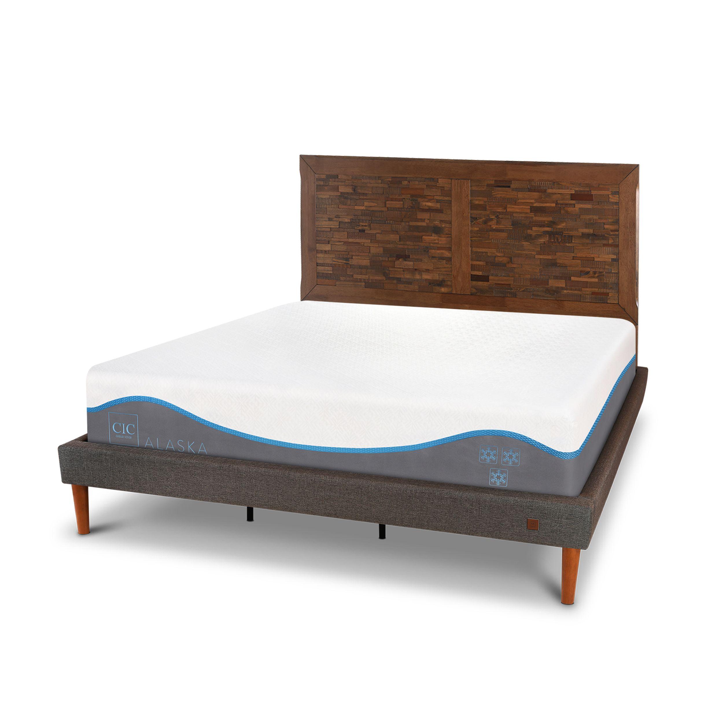 CAMA EUROPEA CURVE ALASKA KING + RESPALDO ANTIQUE-1