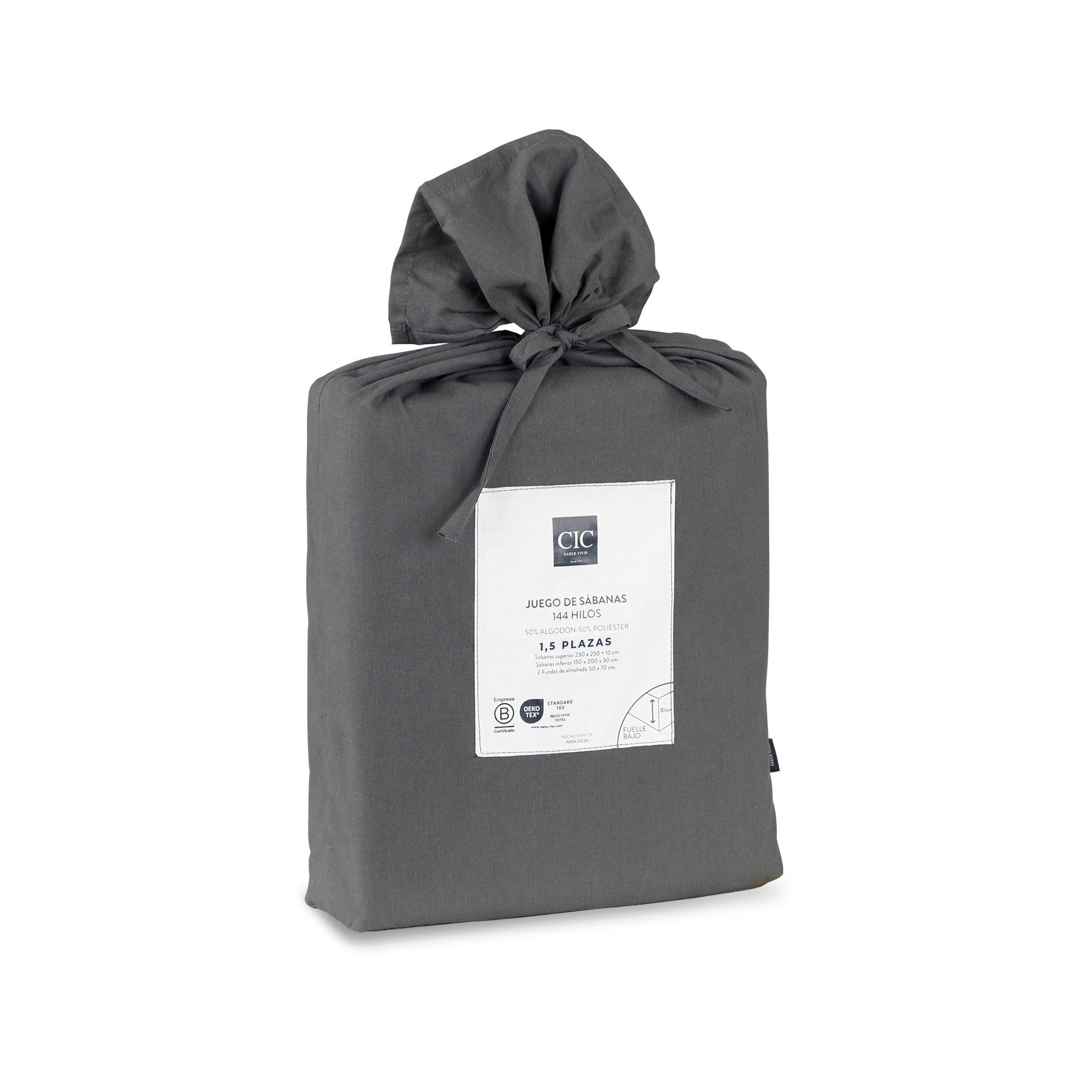 SET SABANAS LISAS 144H GRIS SGL-7