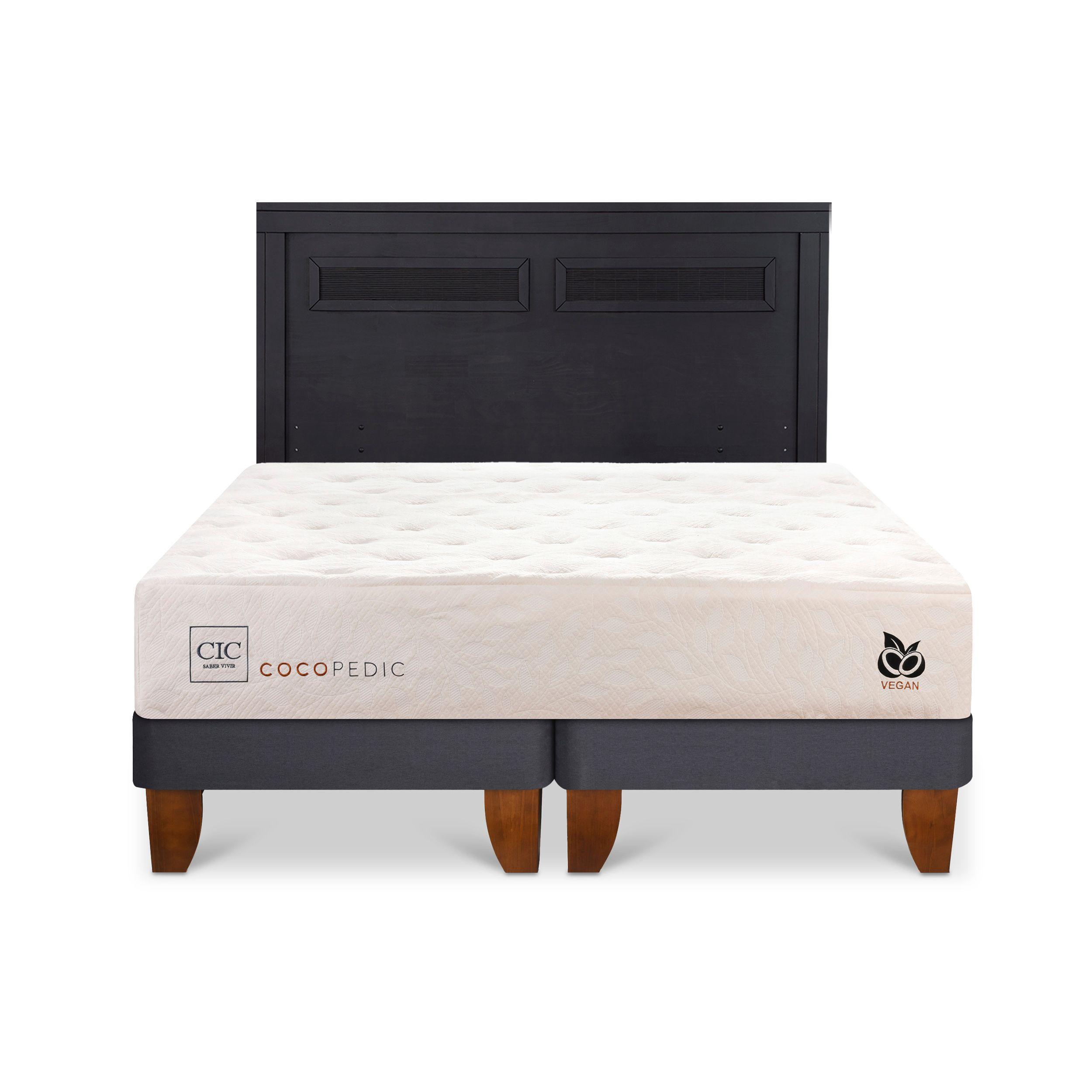 CAMA EUROPEA COCOPEDIC KING + RESPALDO MILAN NEGRO-0