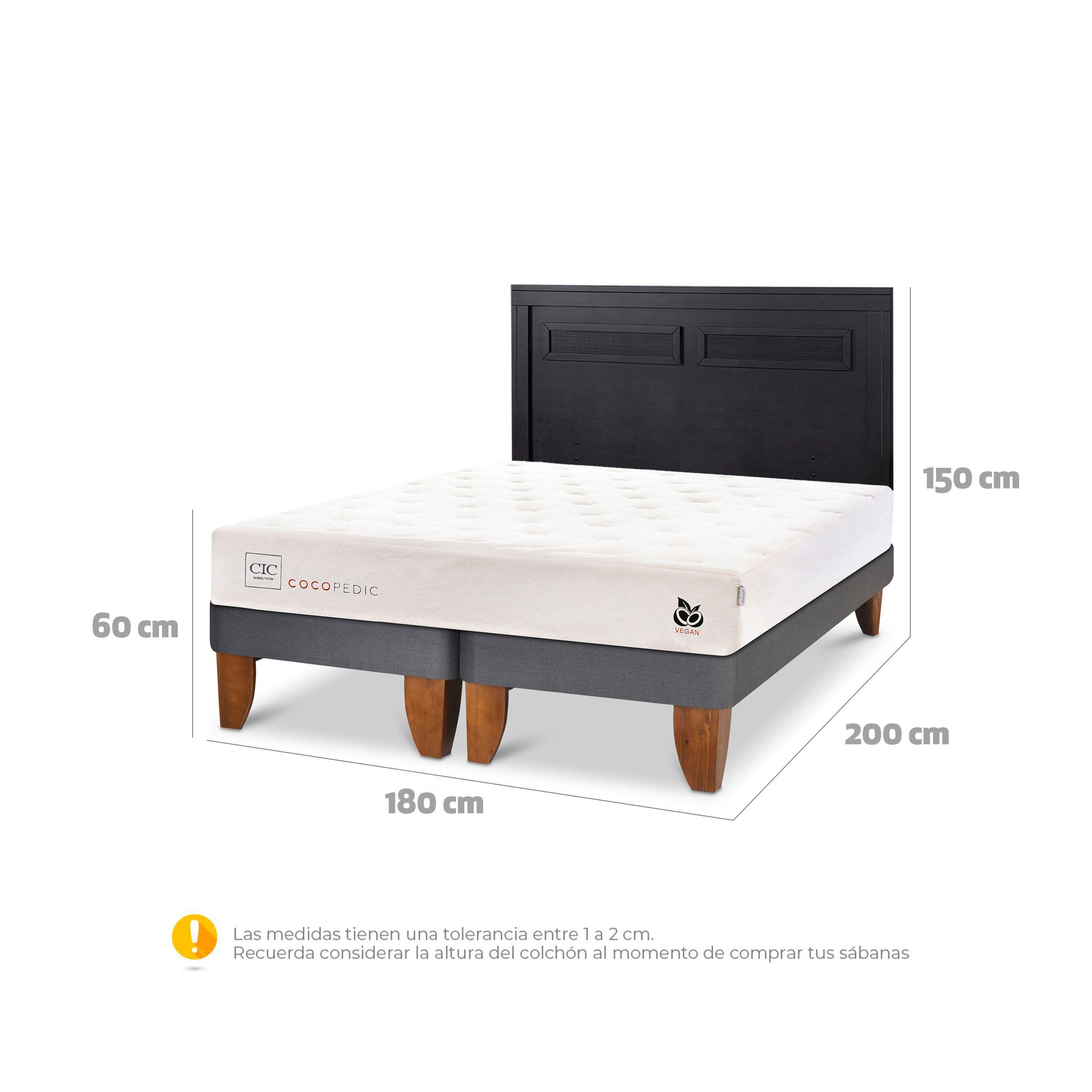 CAMA EUROPEA COCOPEDIC KING + RESPALDO MILAN NEGRO-2