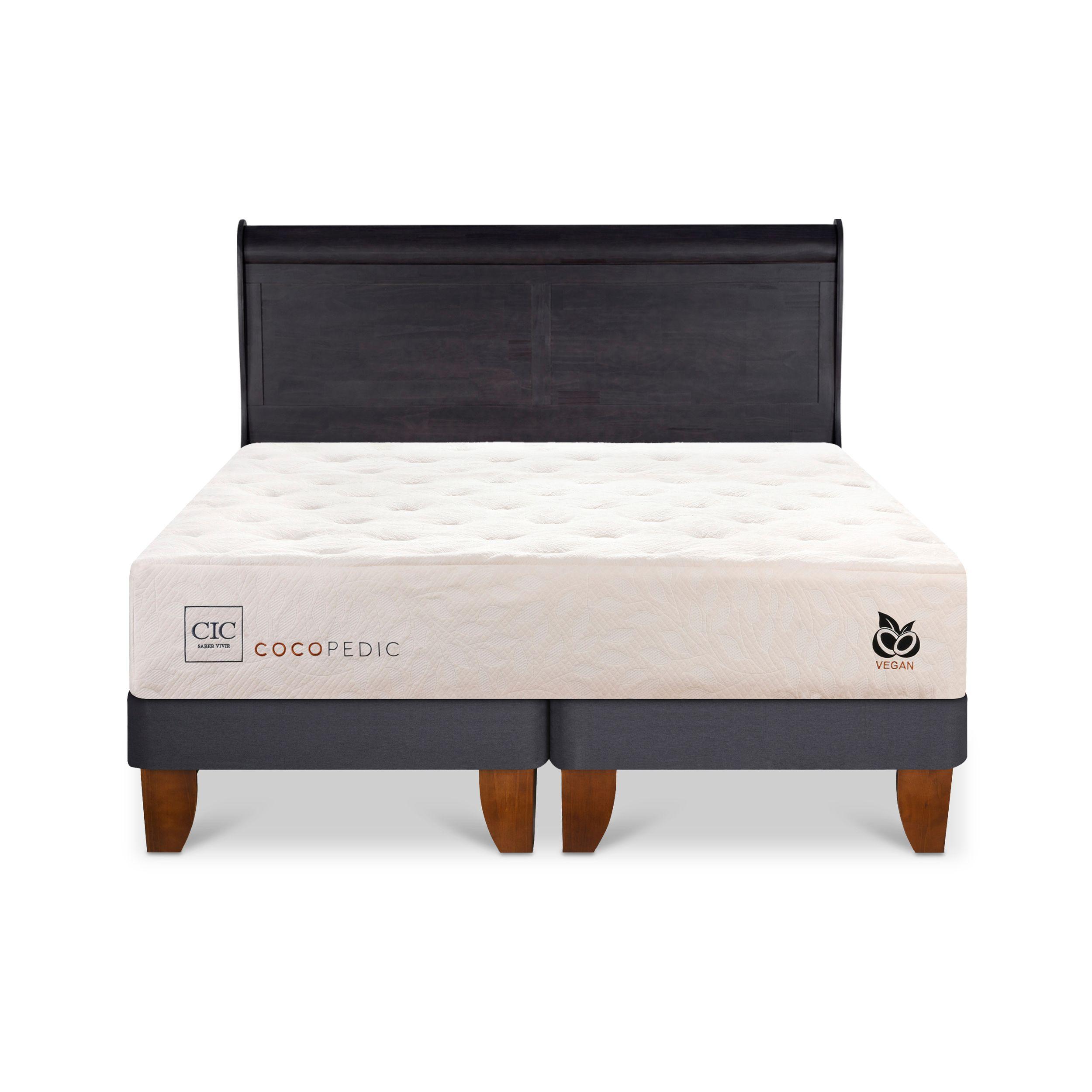 CAMA EUROPEA COCOPEDIC KING + RESPALDO MIRO NEGRO-0