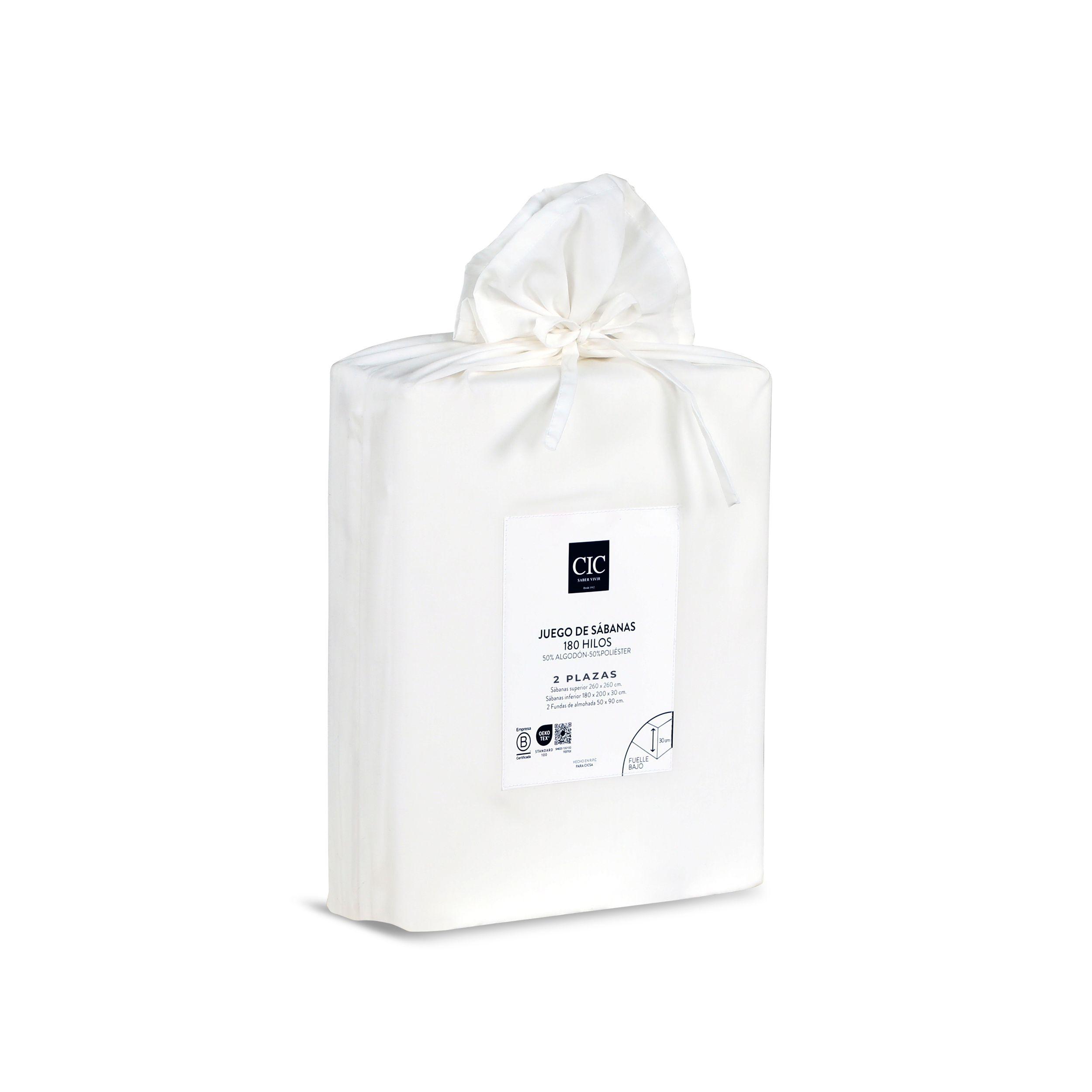 SET SABANAS LISAS 180H BLANCO 2P-8