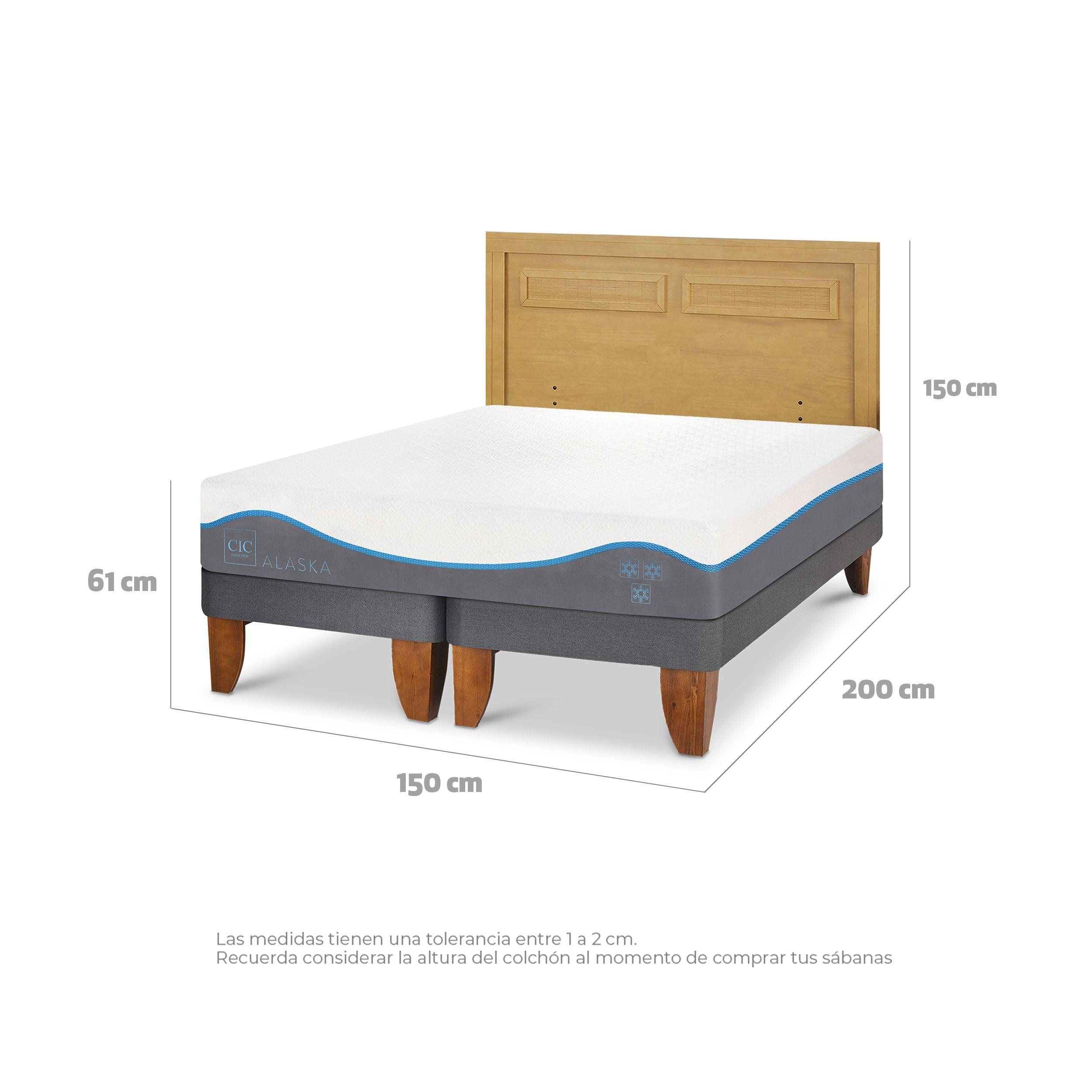 CAMA EUROPEA ALASKA 2 PLAZAS + RESPALDO MILAN MOSTAZA-2