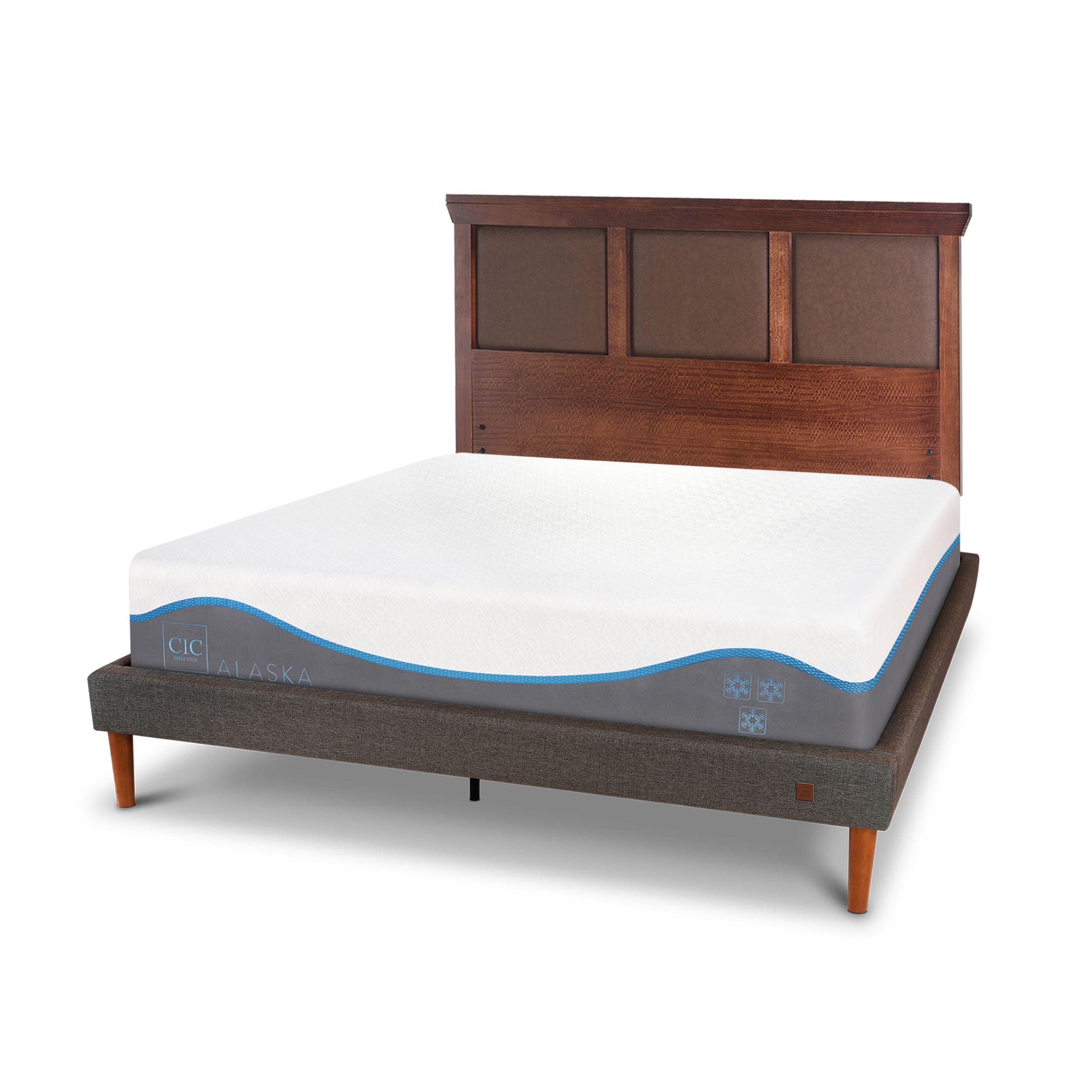 CAMA EUROPEA CURVE ALASKA 2 PLAZAS + RESPALDO TORINO CARAMEL-1