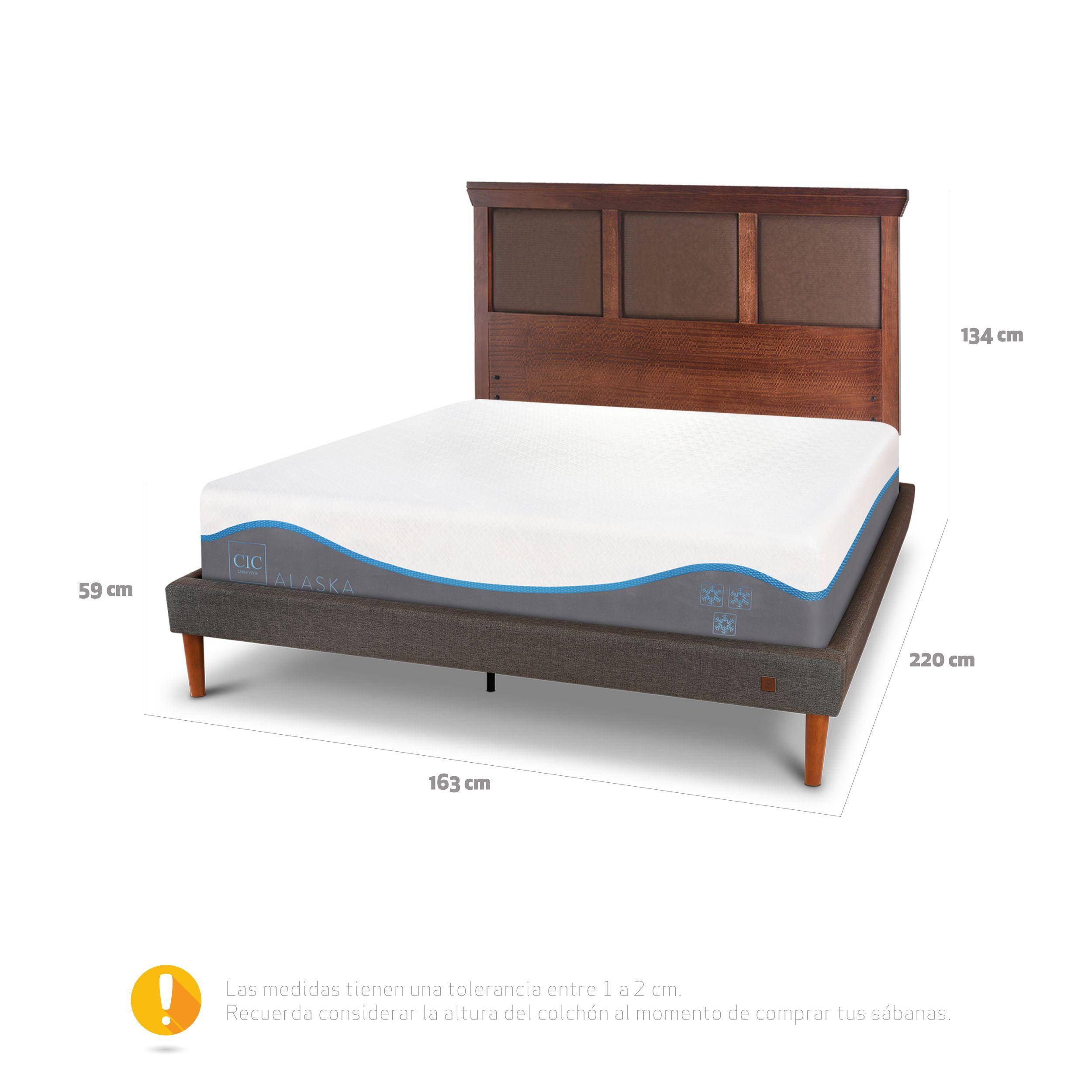 CAMA EUROPEA CURVE ALASKA 2 PLAZAS + RESPALDO TORINO CARAMEL-2
