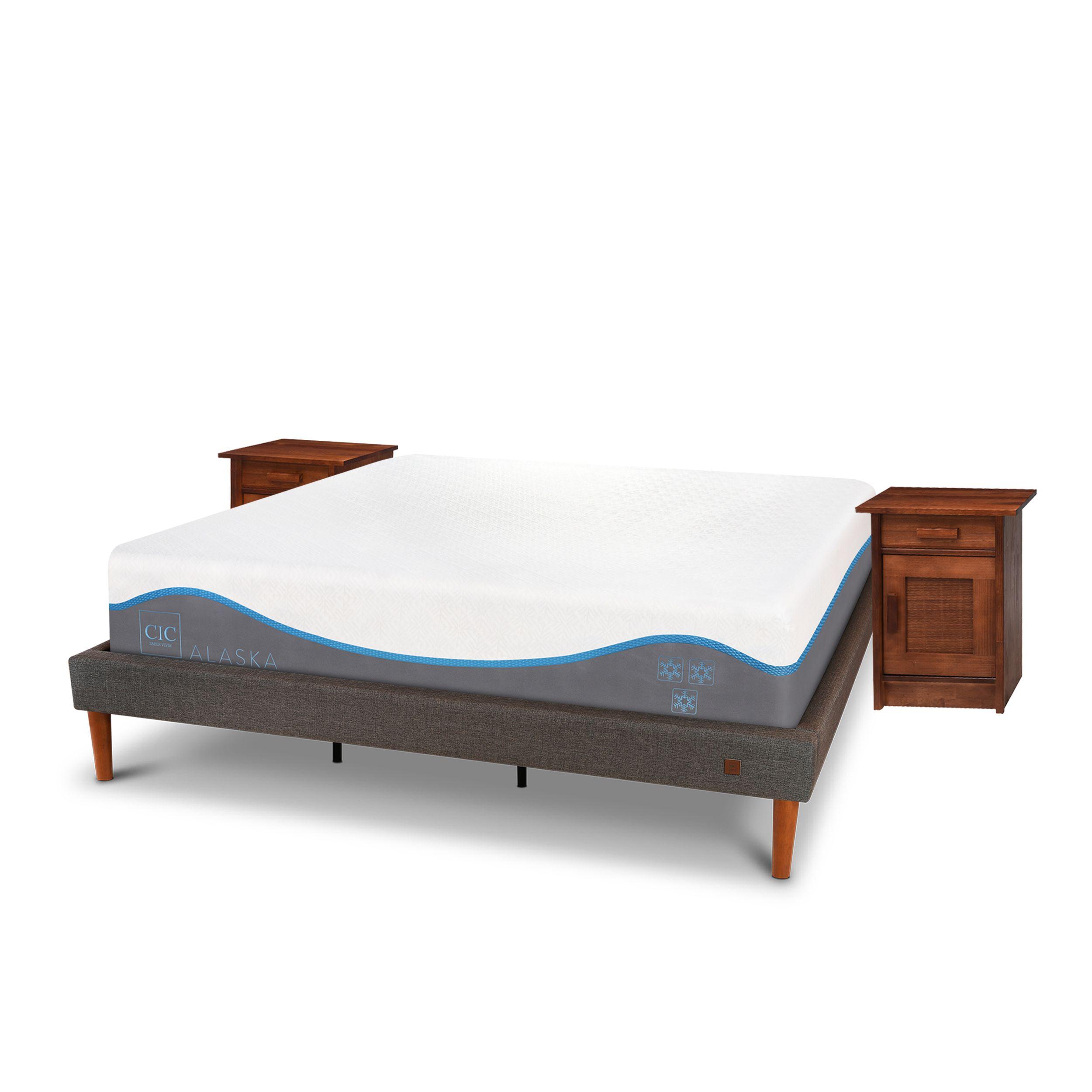 CAMA EUROPEA CURVE ALASKA KING + VELADORES MILÁN CARAMEL-1