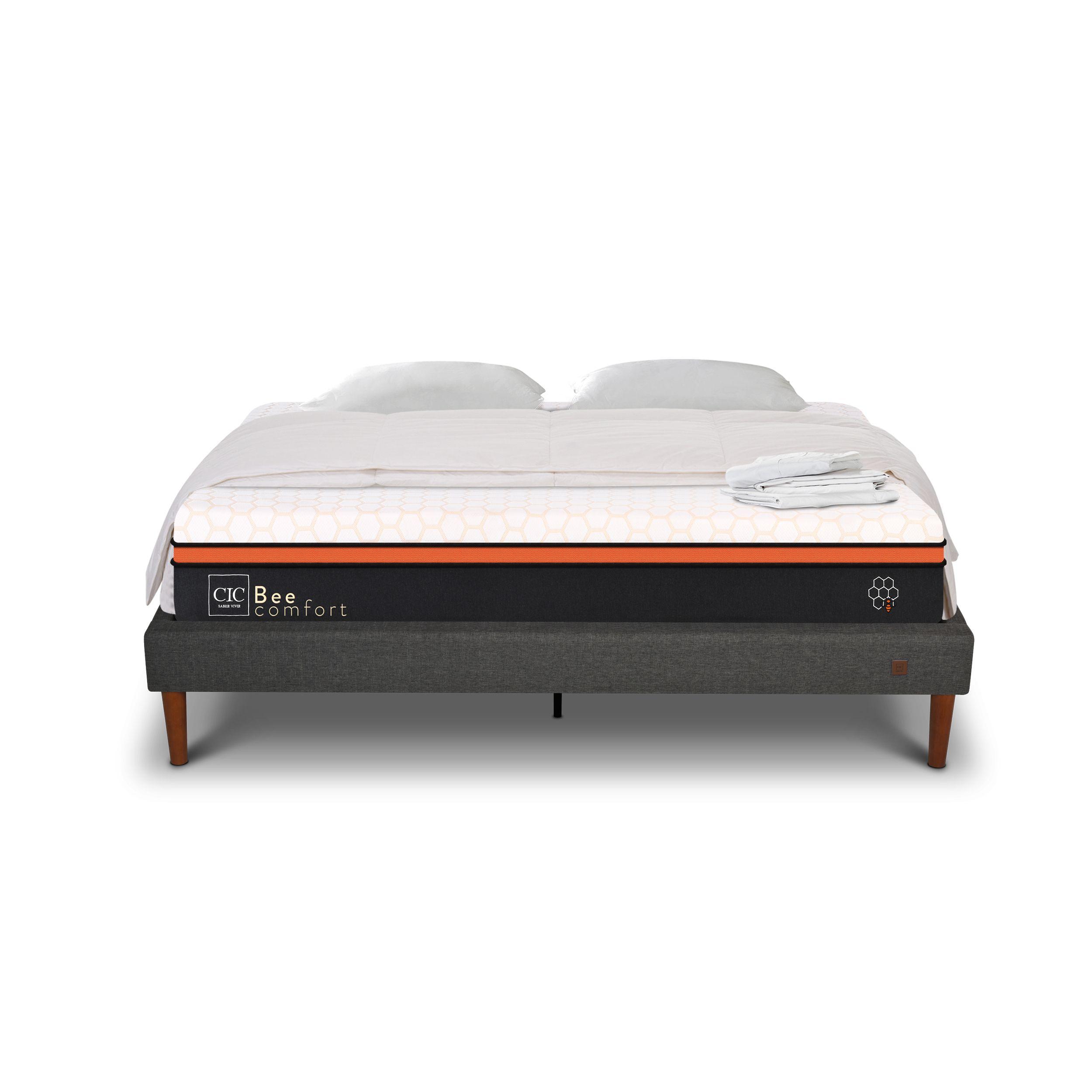 CAMA EUROPEA CURVE BEE COMFORT 2P BD TEXTIL-0